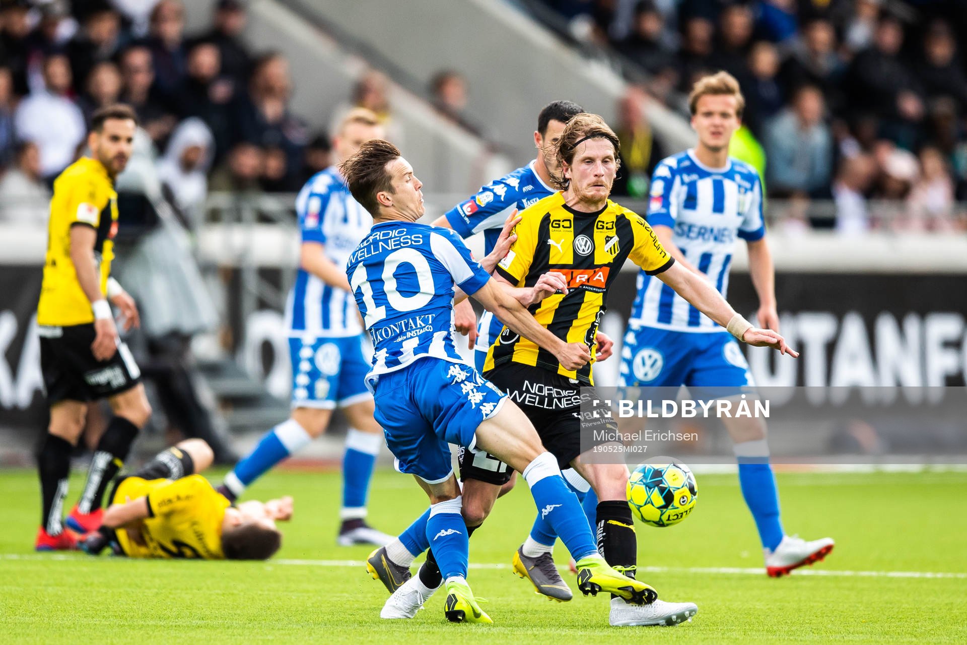 Häckens Erik Friberg och IFK Göteborgs Patrik Karlsson
