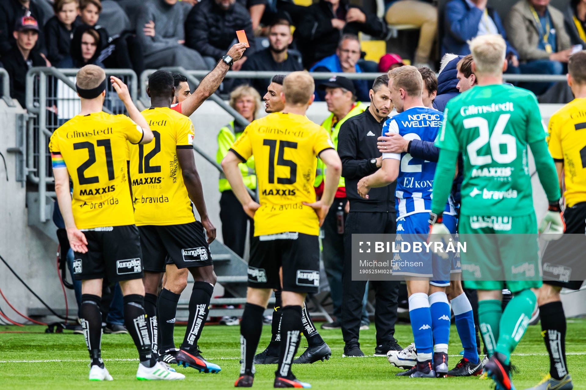 Häckens Ahmed Yasin tilldelas en utvisning