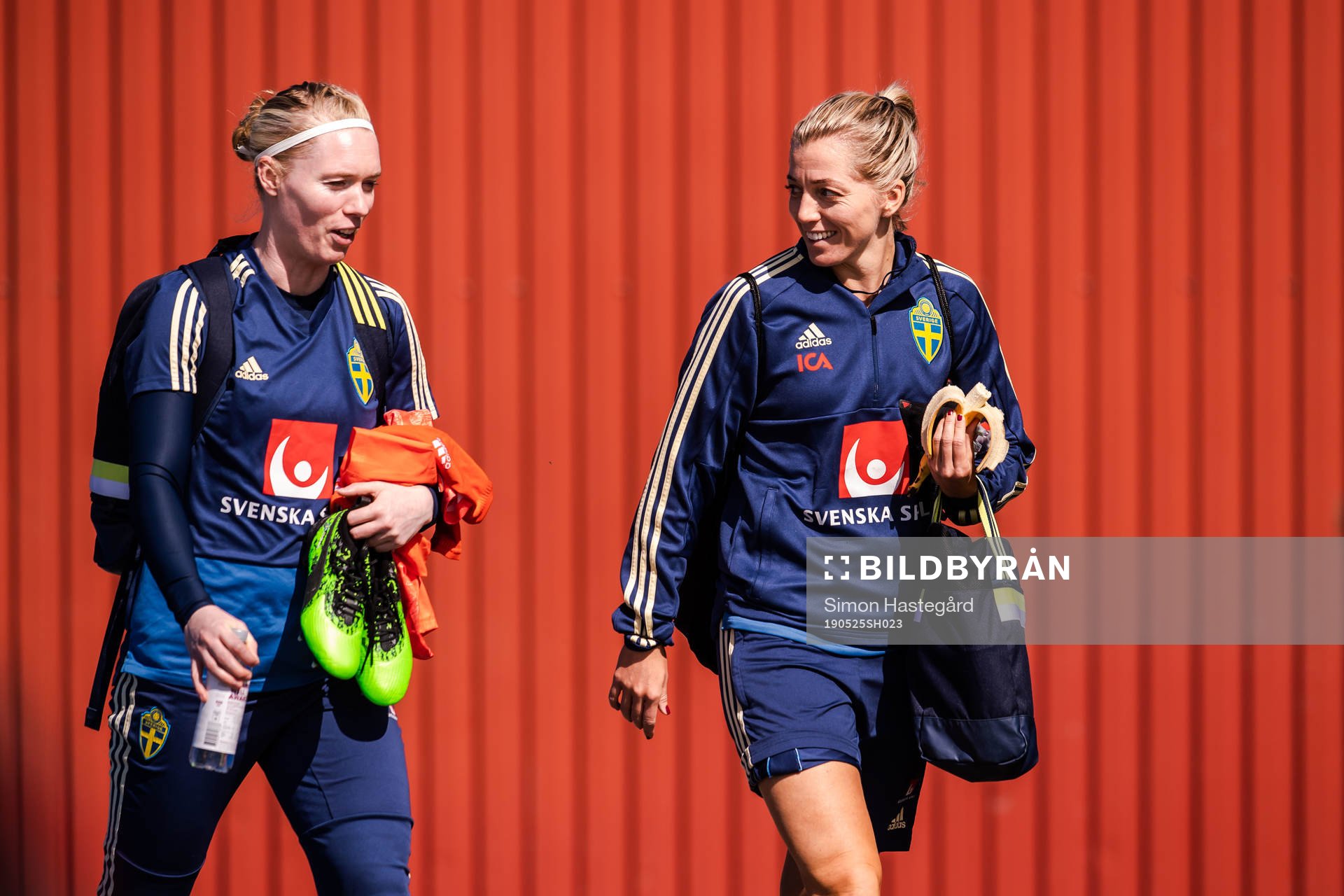 Goalkeeper Hedvig Lindahl and Linda Sembrant of Swedish