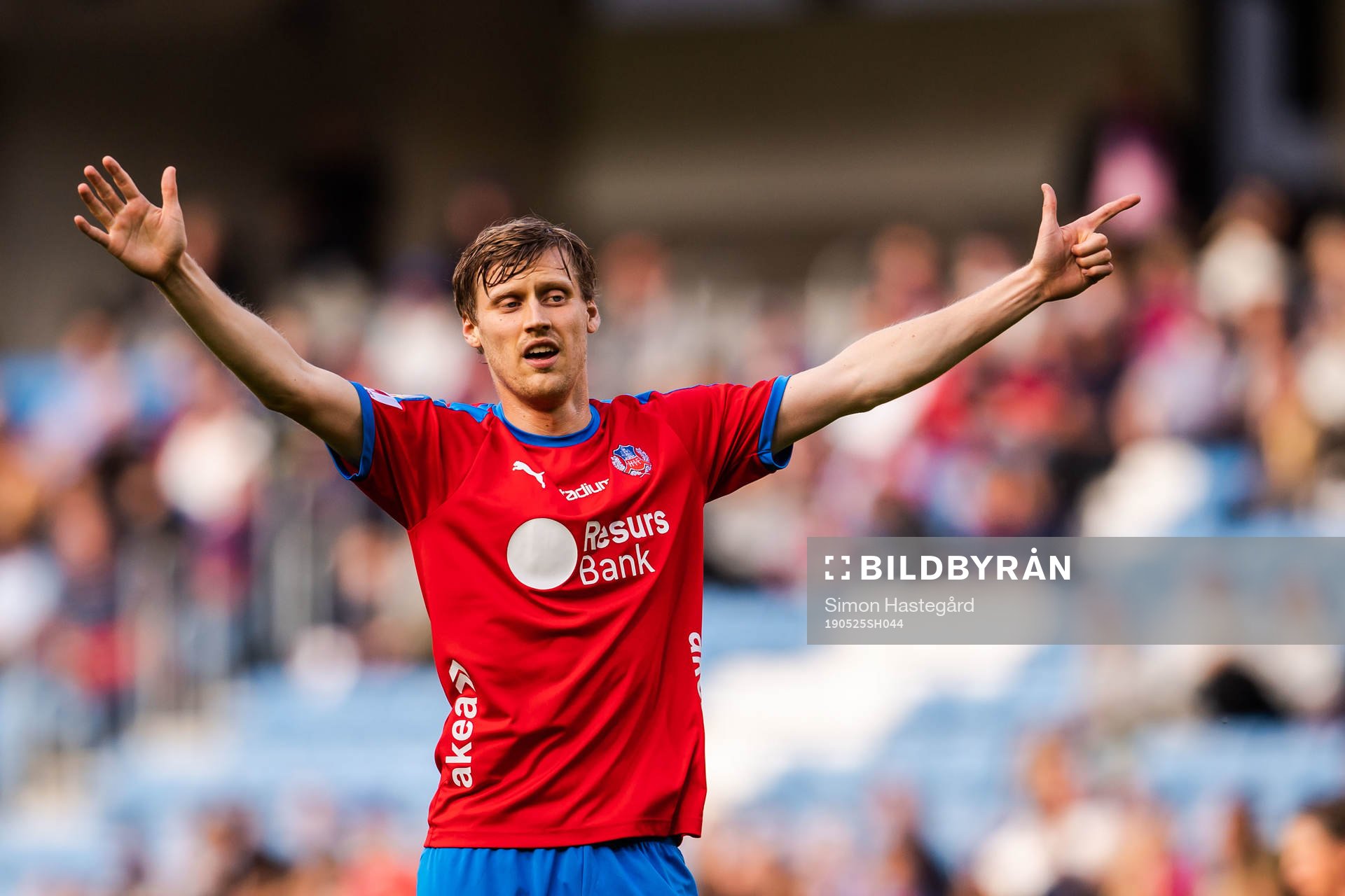 Helsingborgs Andri Bjarnason reagerar