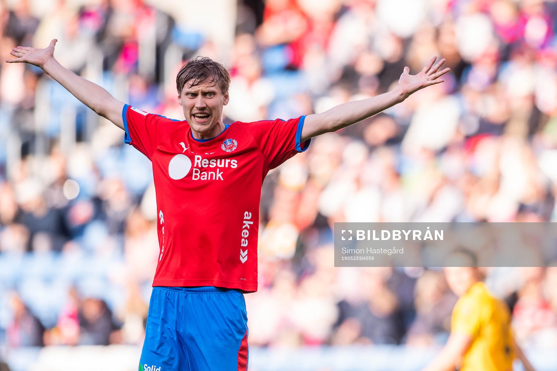 Helsingborgs Andri Bjarnason reagerar