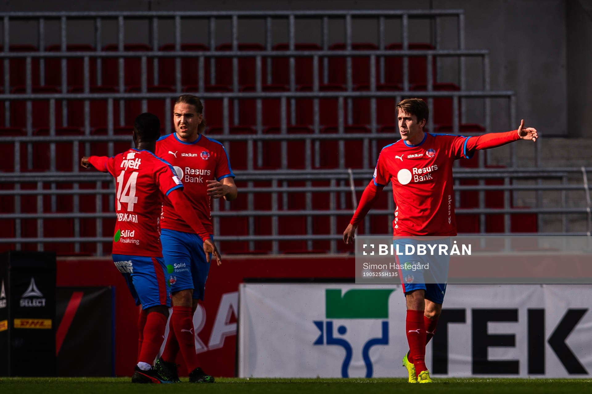 Helsingborgs Mohammed Abubakari, Charlie Weberg och Adam