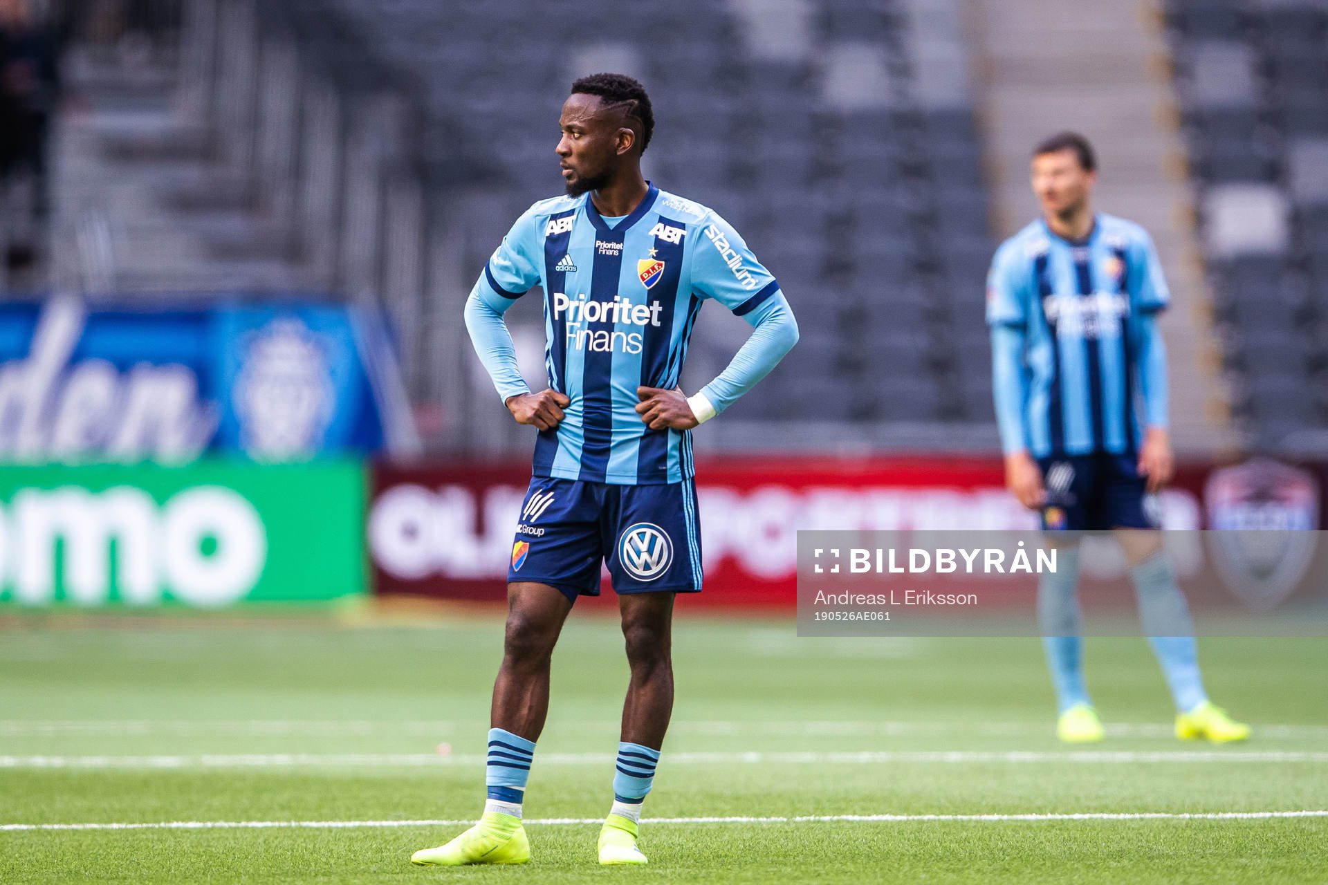Djurgårdens Mohamed Buya Turay deppar fotbollsmatchen i
