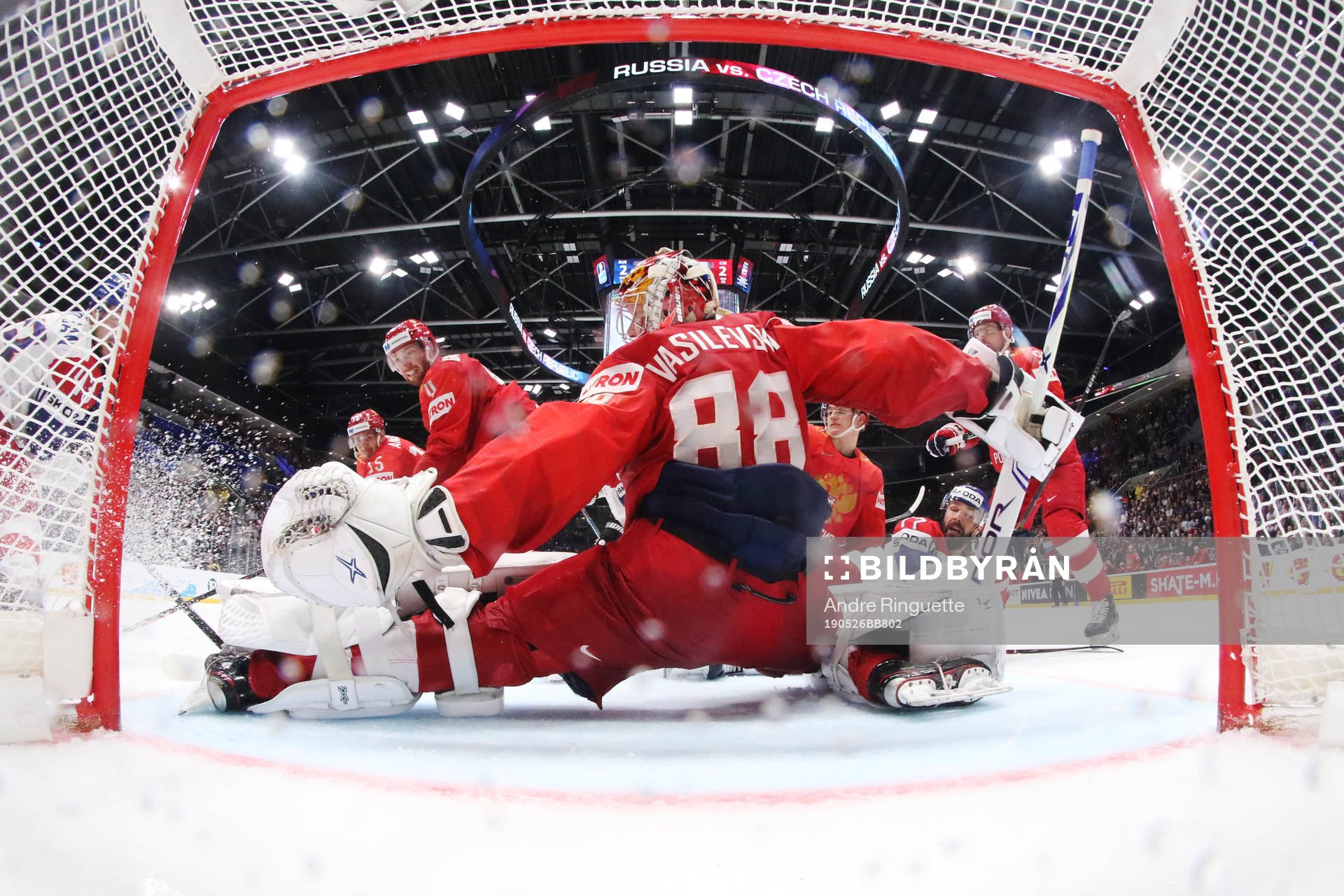 Goaltender Andrei Vasilevski of Russia