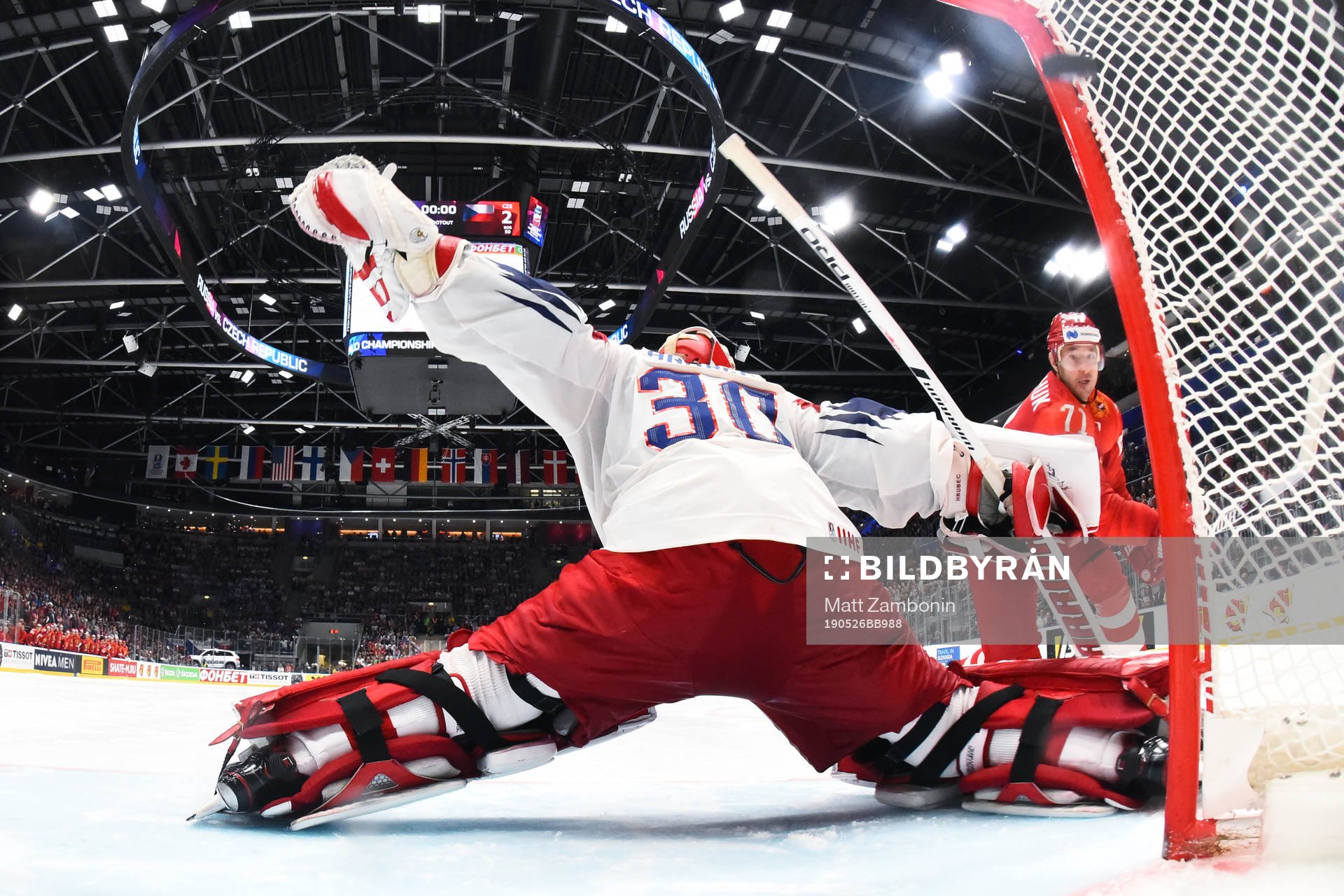 Ilya Kovalchuk of Russia scores a goal in shootout