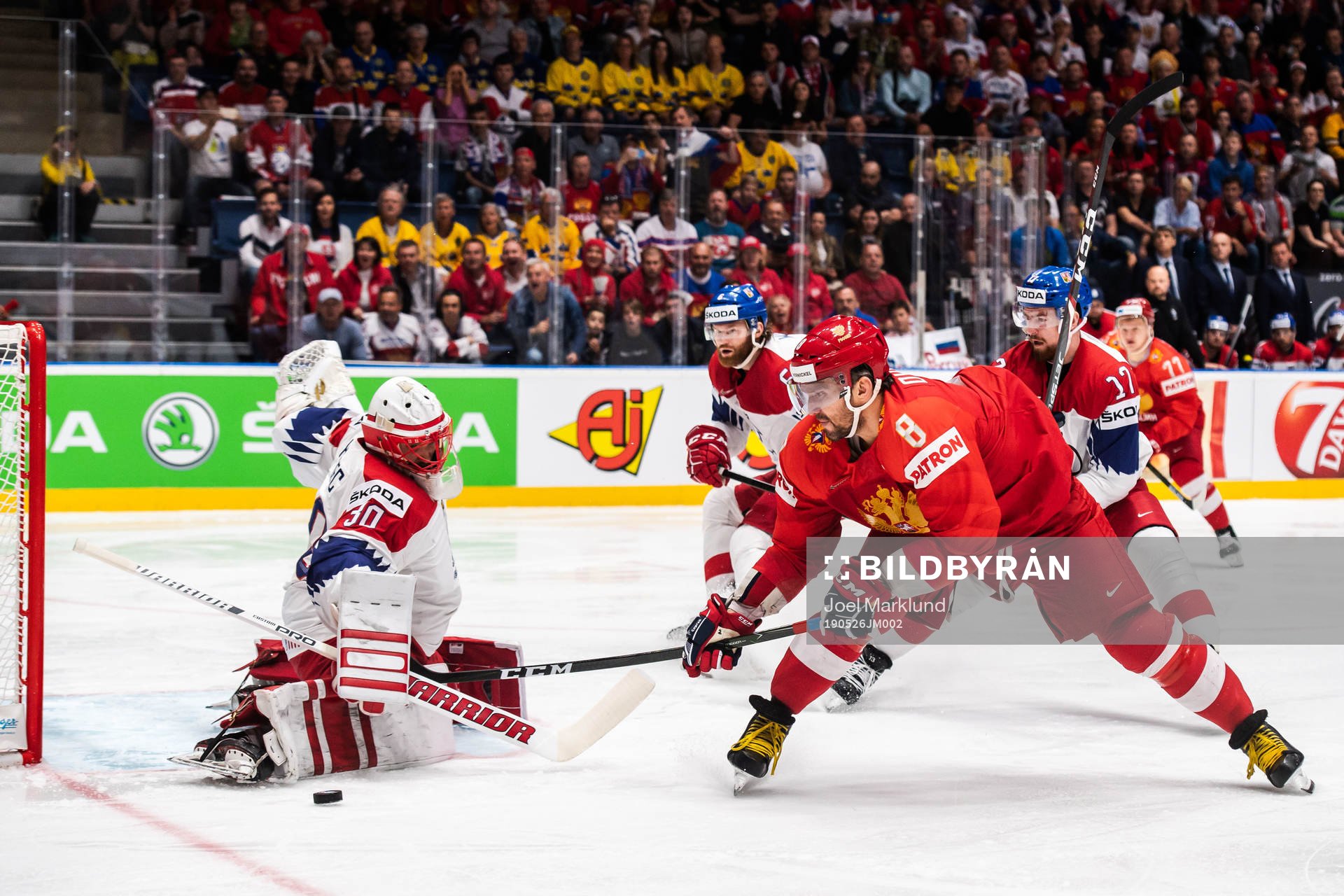 Goaltender Simon Hrubec of Czech Republic and Alexander