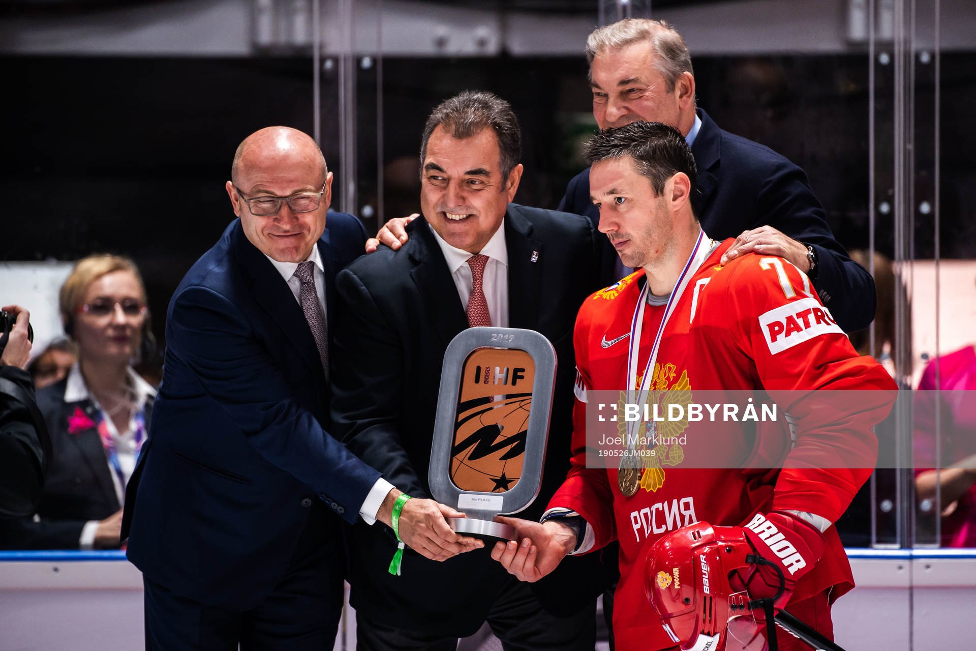 Ilya Kovalchuk of Russia with the trophy