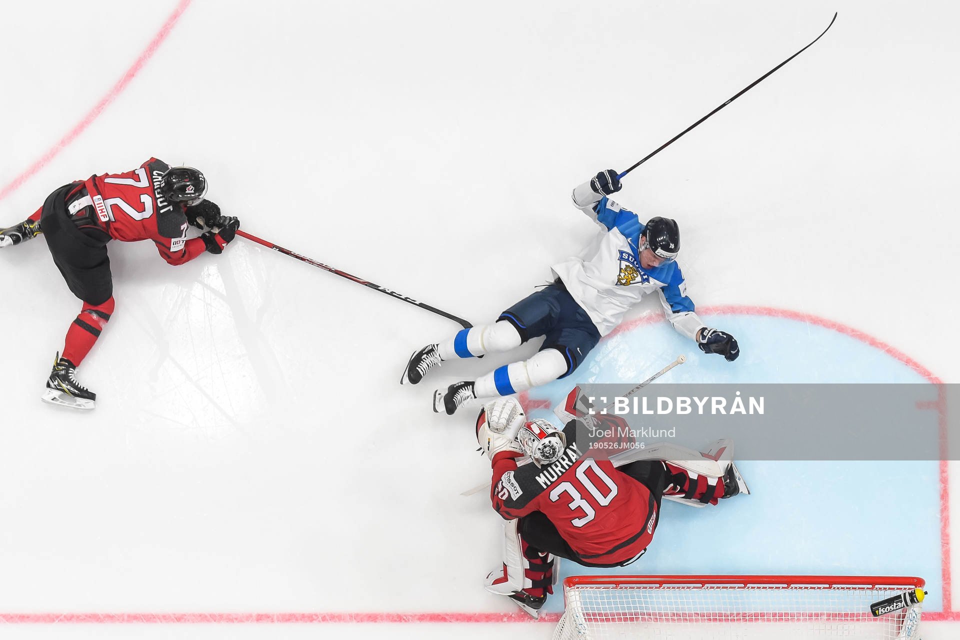 Thomas Chabot and goaltender Matt Murray of Canada against