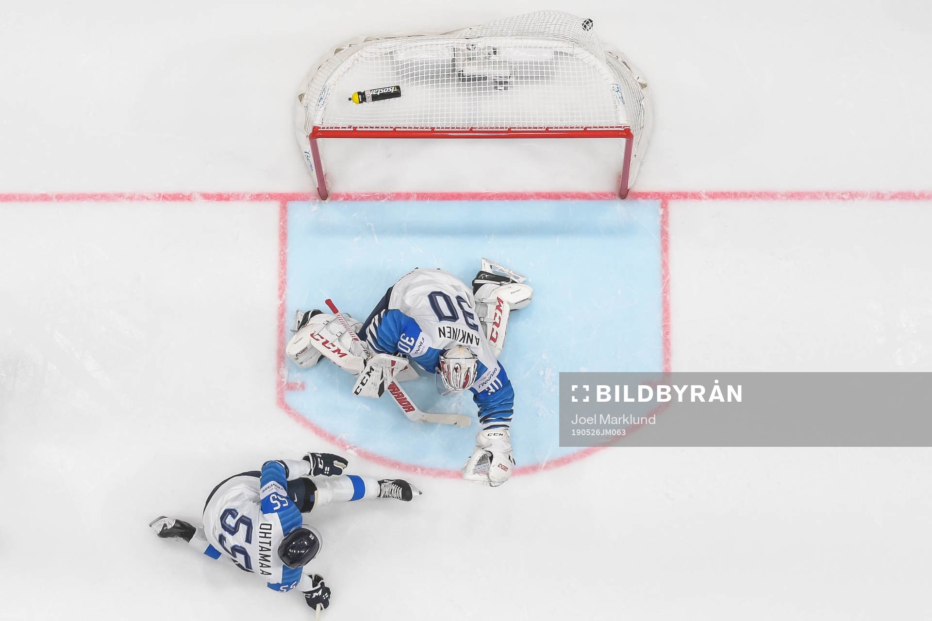 Shea Theodore of Canada (not in picture) score 1-0 behind
