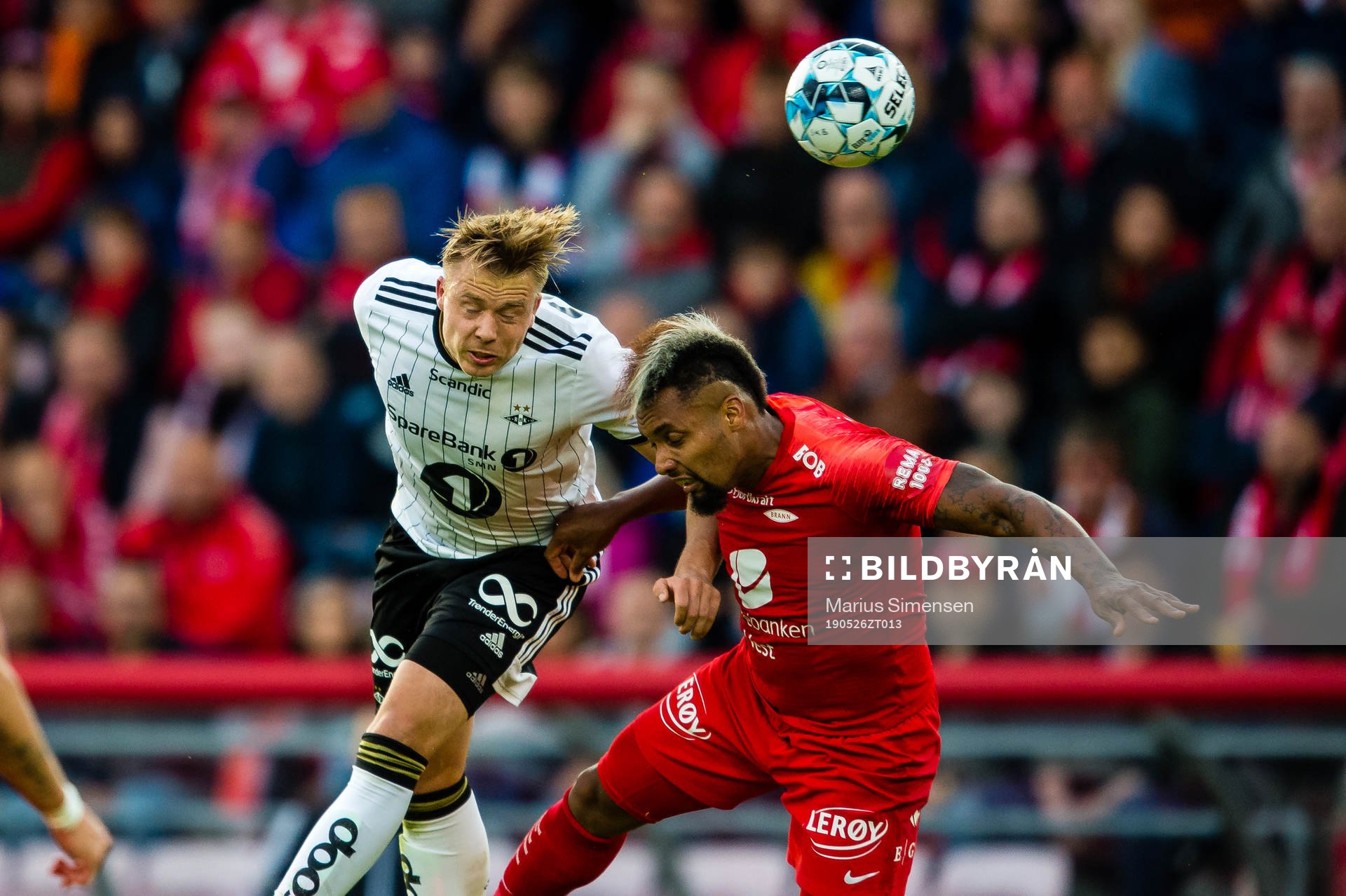Alexander Toft Søderlund of Rosenborg and Bismar Gilberto