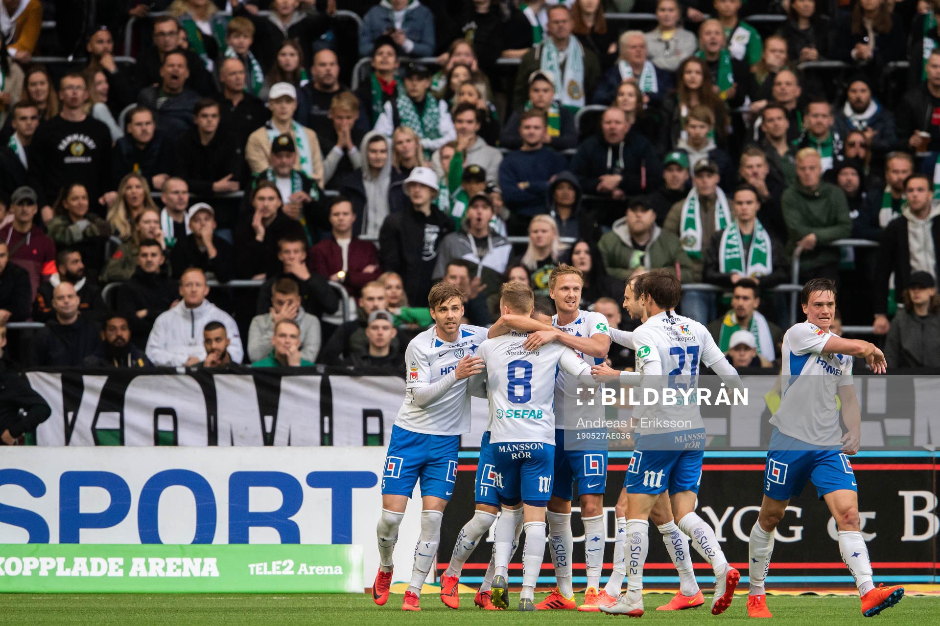 IFK Norrköpings Jordan Larsson jublar med Christoffer
