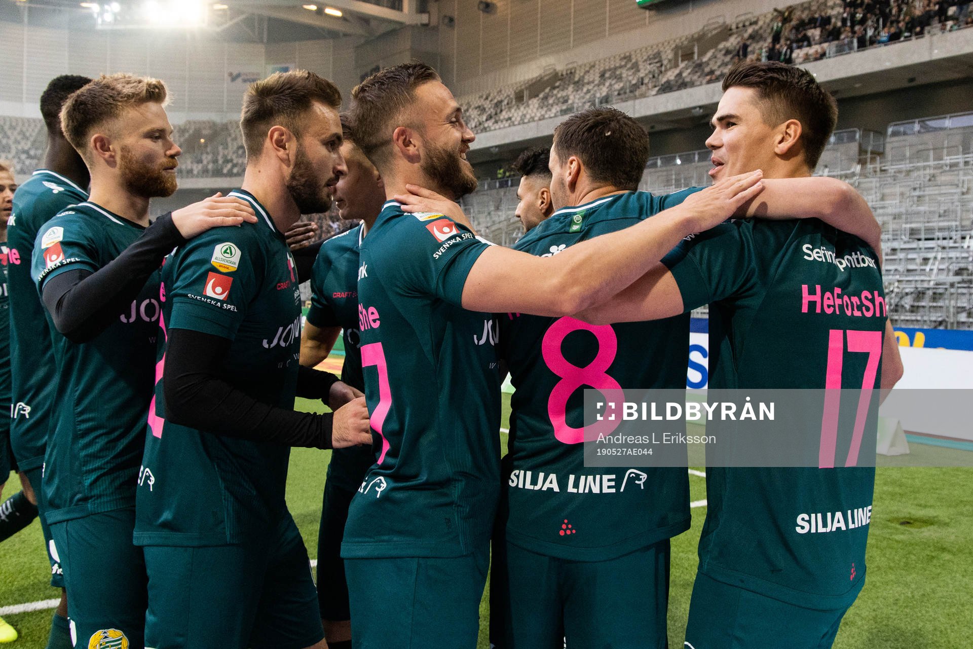 Hammarbys Dennis Widgren, Muamer Tankovic, Mats Solheim och