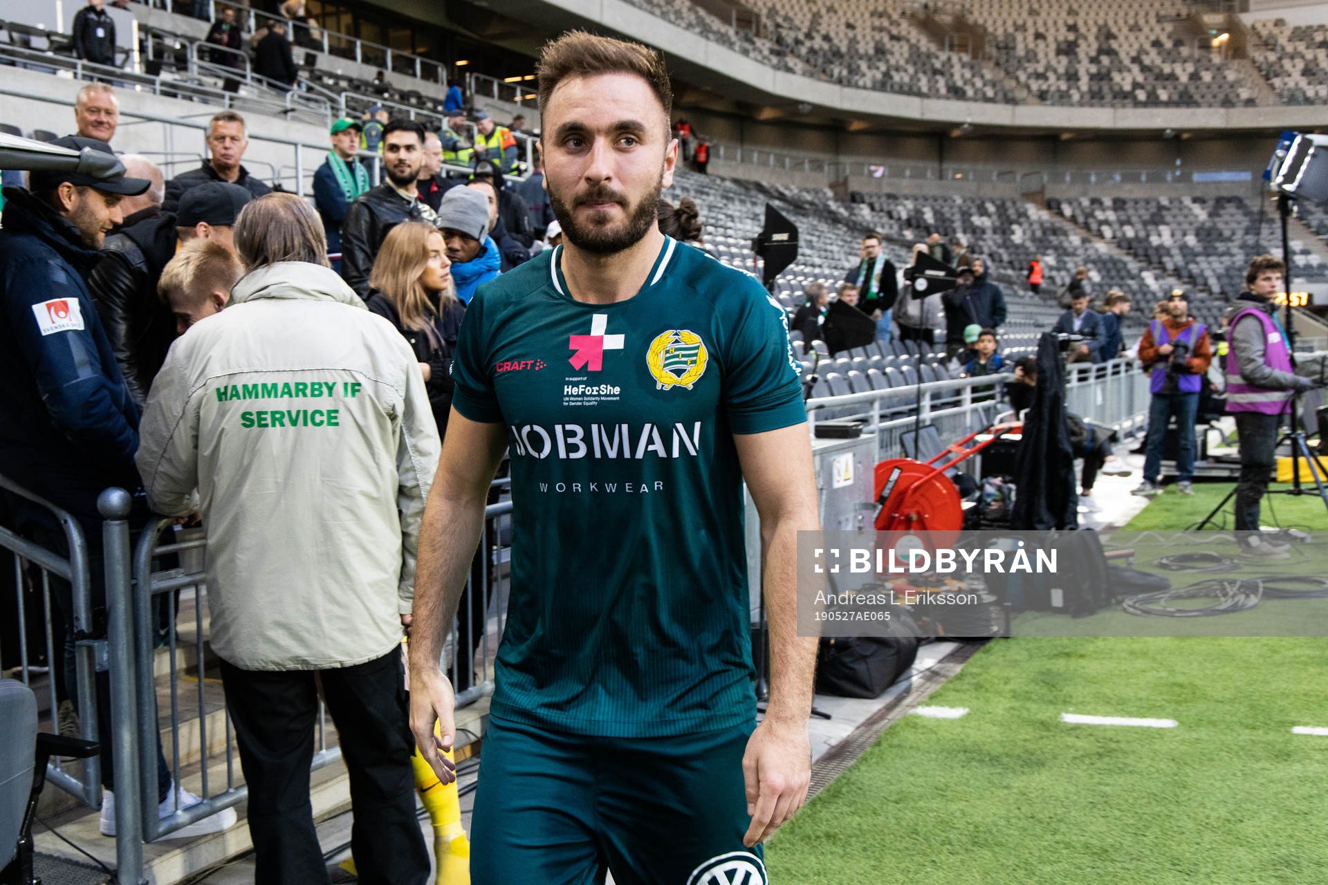 Hammarbys Muamer Tankovic efter fotbollsmatchen i Allsvenskan mellan Hammarby och Norrköping den 27 maj 2019 i Stockholm. 