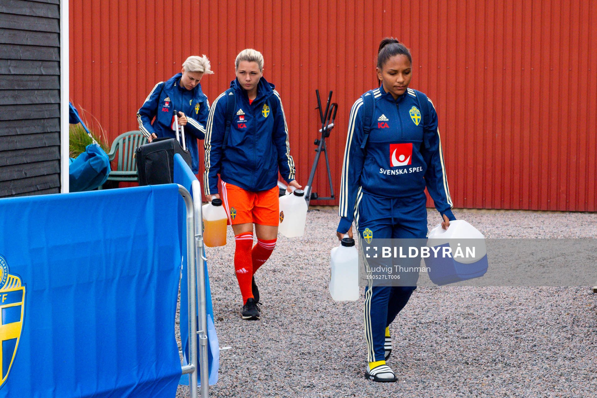 Lina Hurtig, goalkeeper Jennifer Falk  and Madelen Janogy