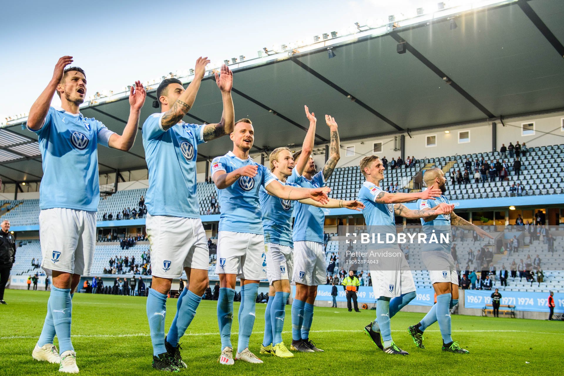 Malmö FFs Markus Rosenberg, Behrang Safari, Eric Larsson,