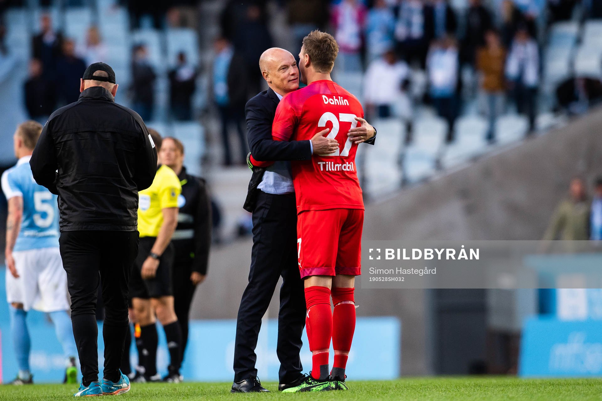 Malmö FFs tränare Uwe Rösler och målvakt Johan Dahlin