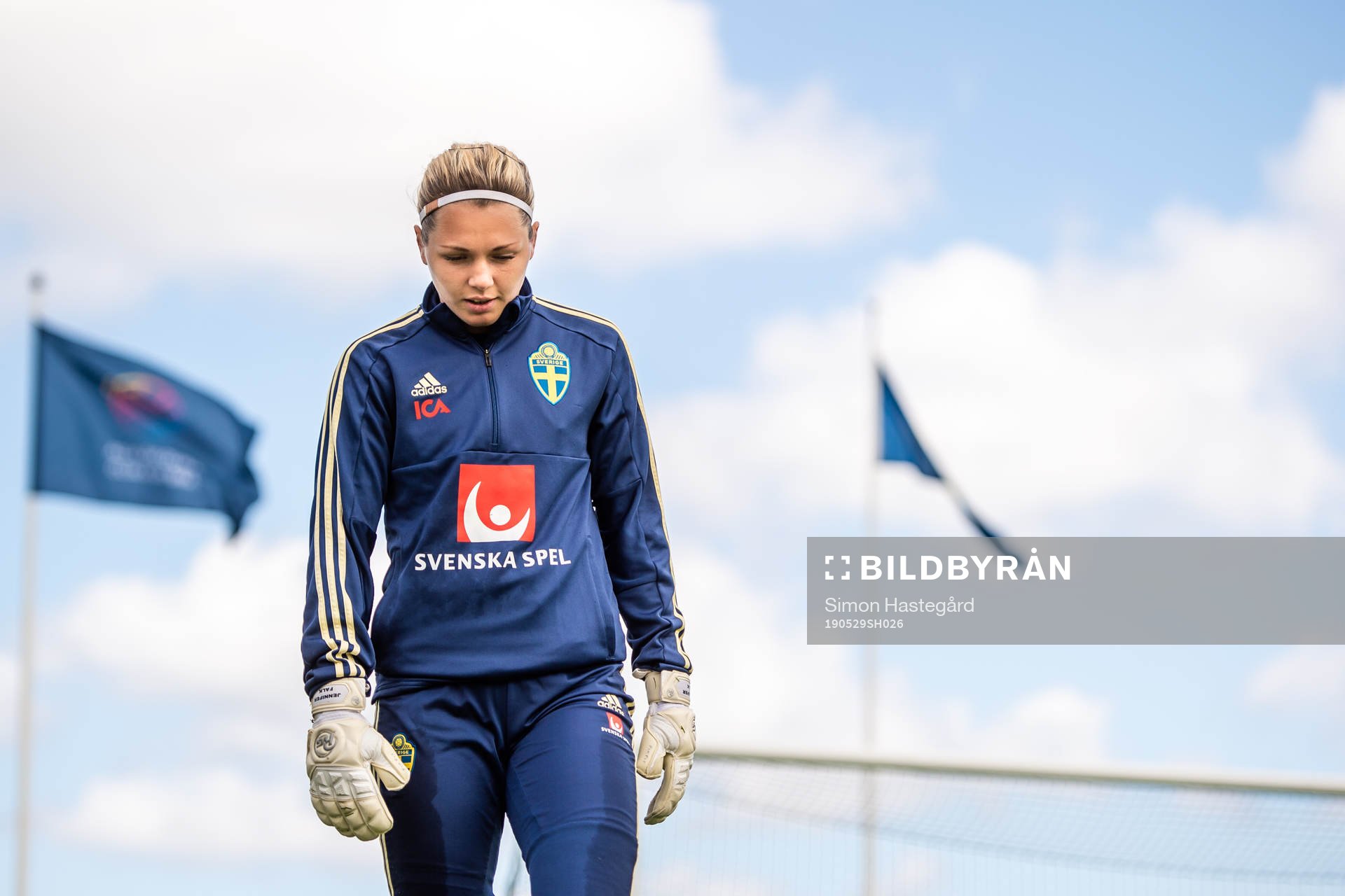 Goalkeeper Jennifer Falk of Swedish women national football