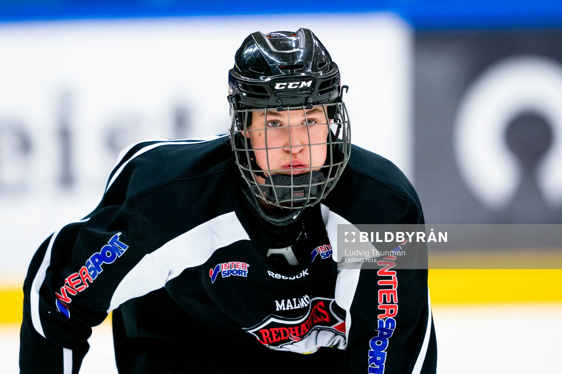 under en ishockeyträning med Malmö Redhawks J18/20