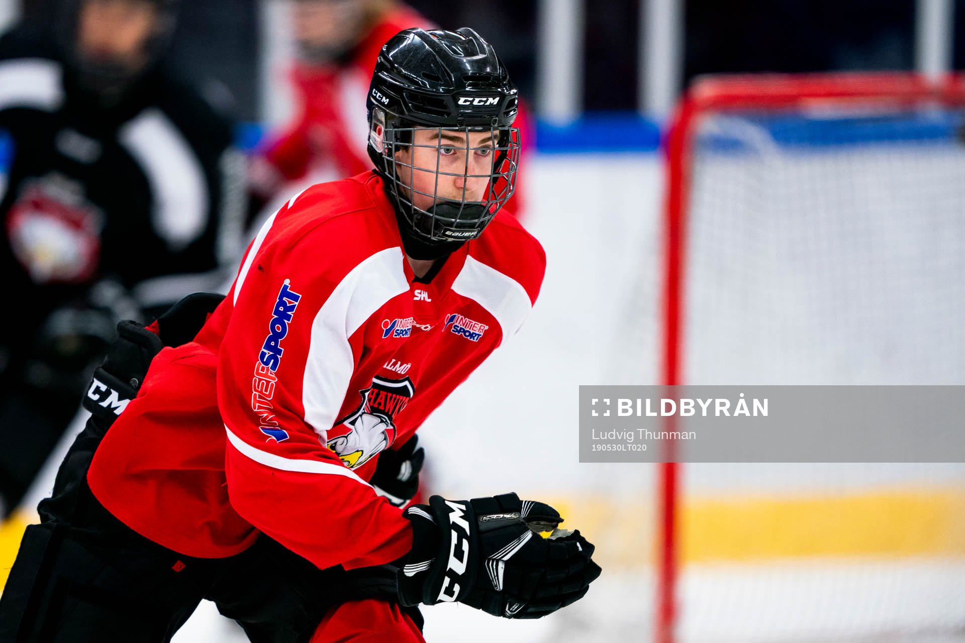 under en ishockeyträning med Malmö Redhawks J18/20