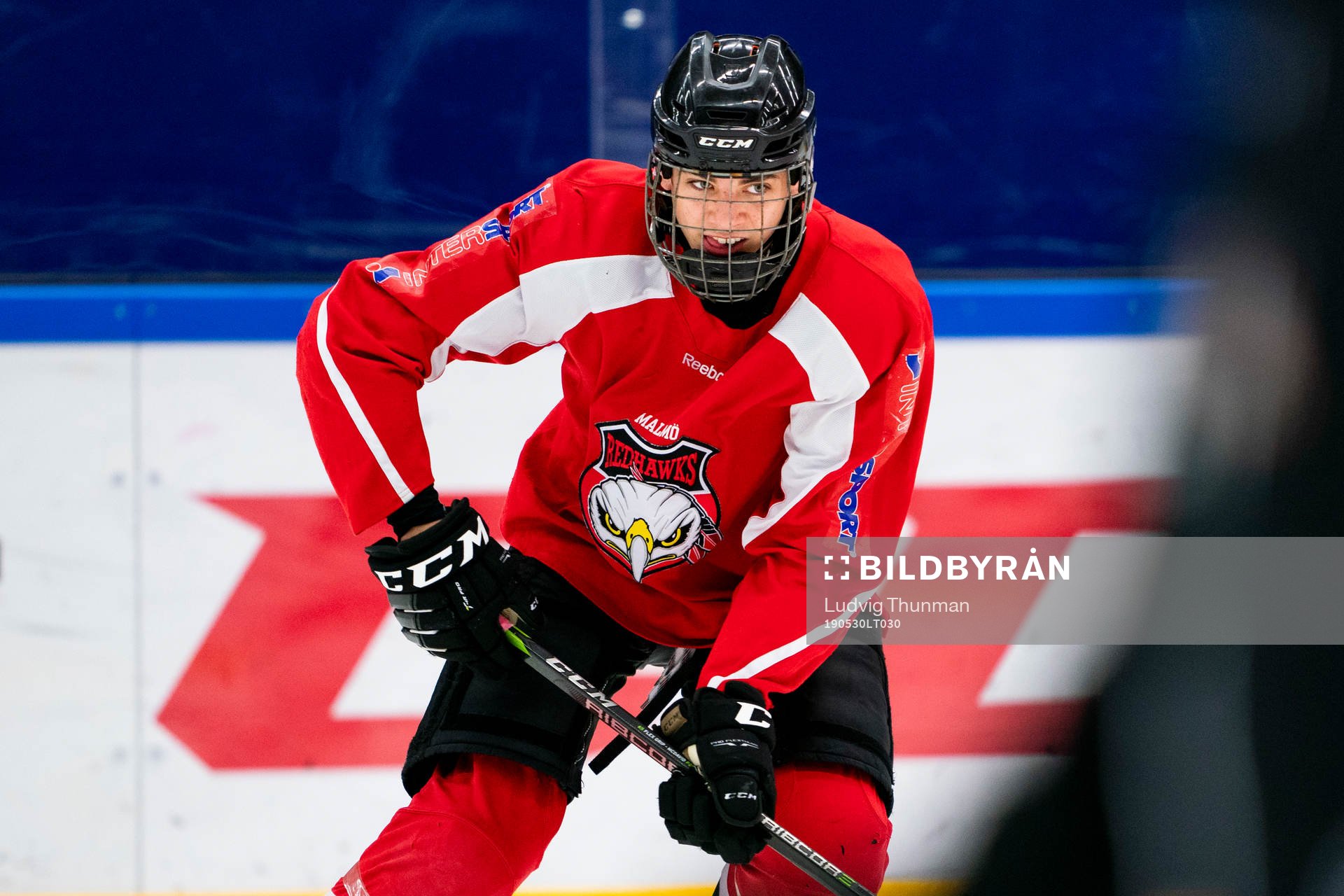 under en ishockeyträning med Malmö Redhawks J18/20