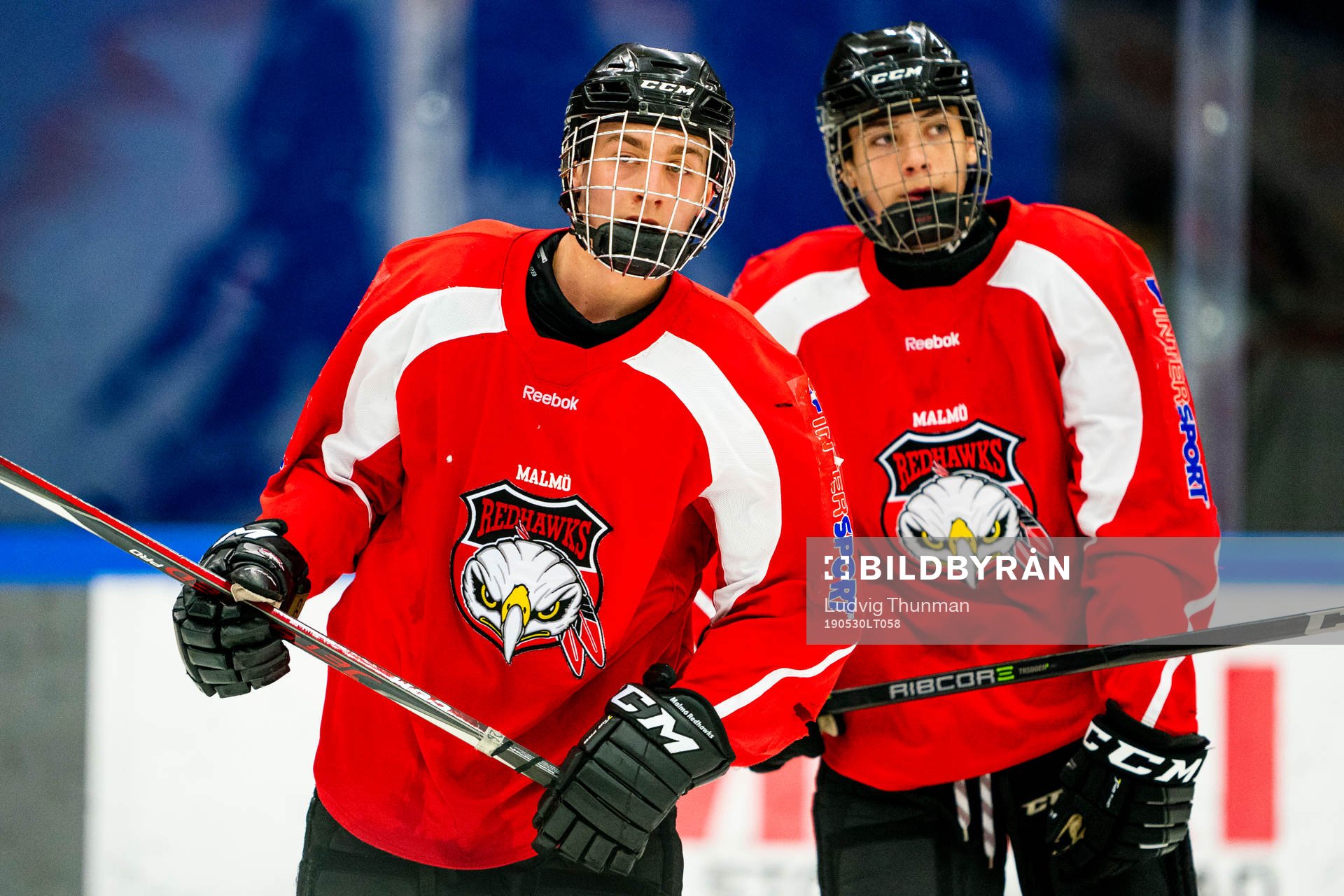 under en ishockeyträning med Malmö Redhawks J18/20