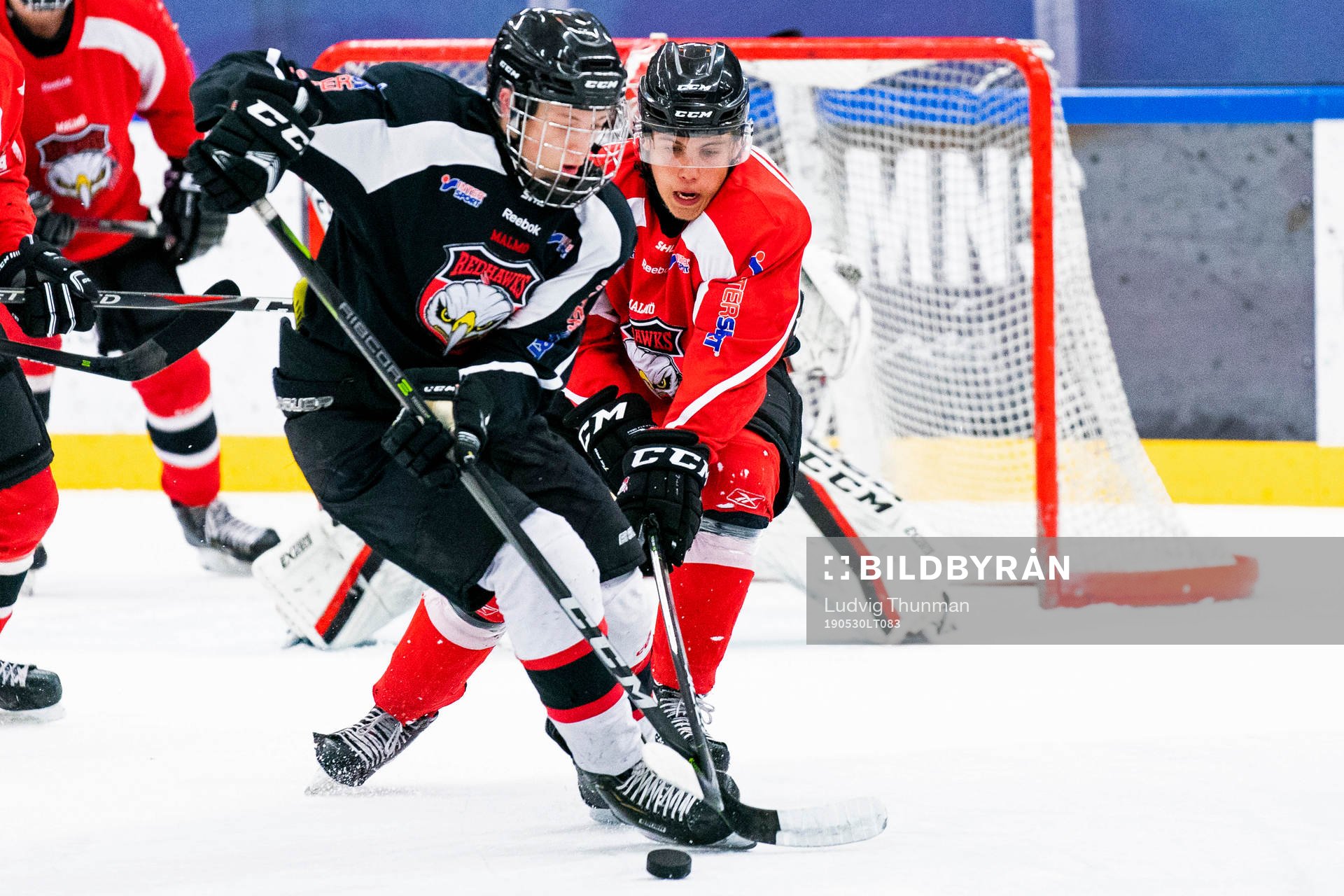 under en ishockeyträning med Malmö Redhawks J18/20