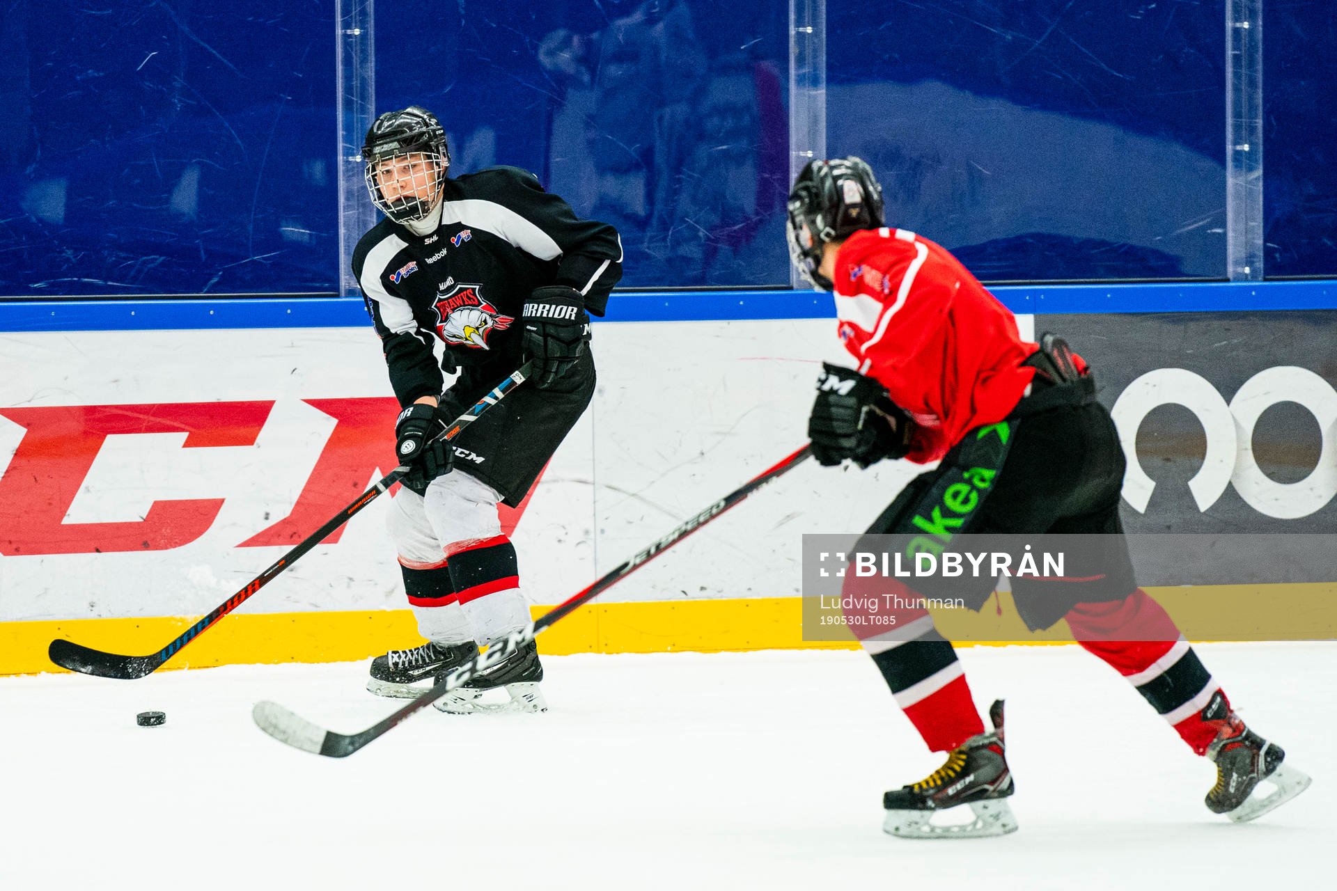 under en ishockeyträning med Malmö Redhawks J18/20