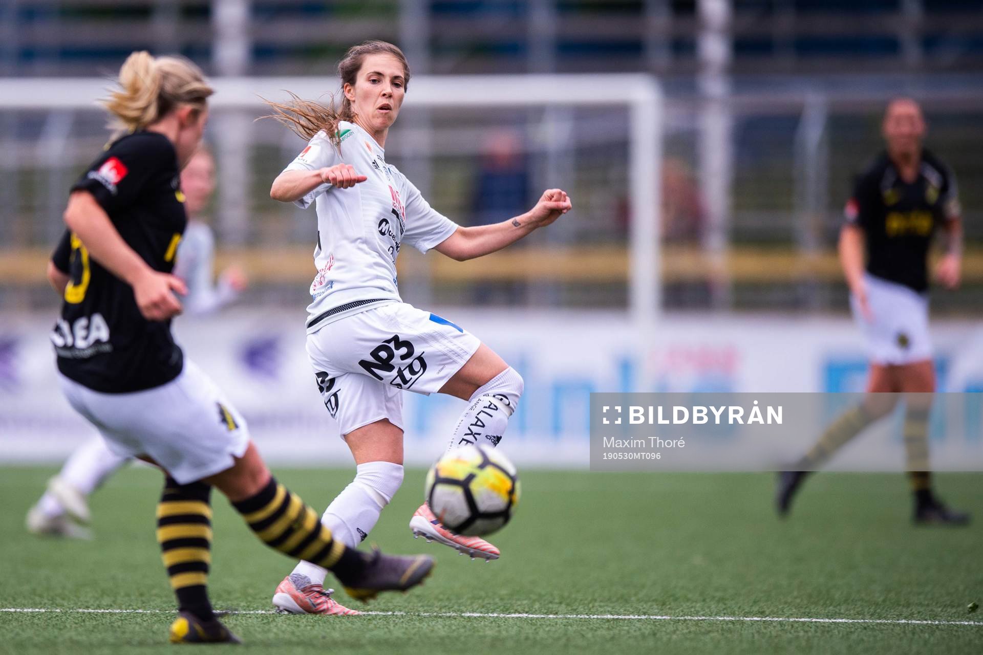 Kvarnsvedens Agnes Dahlström under fotbollsmatchen i Elitettan mellan AIK och Kvarnseden den 30 maj 2019 i Stockholm.