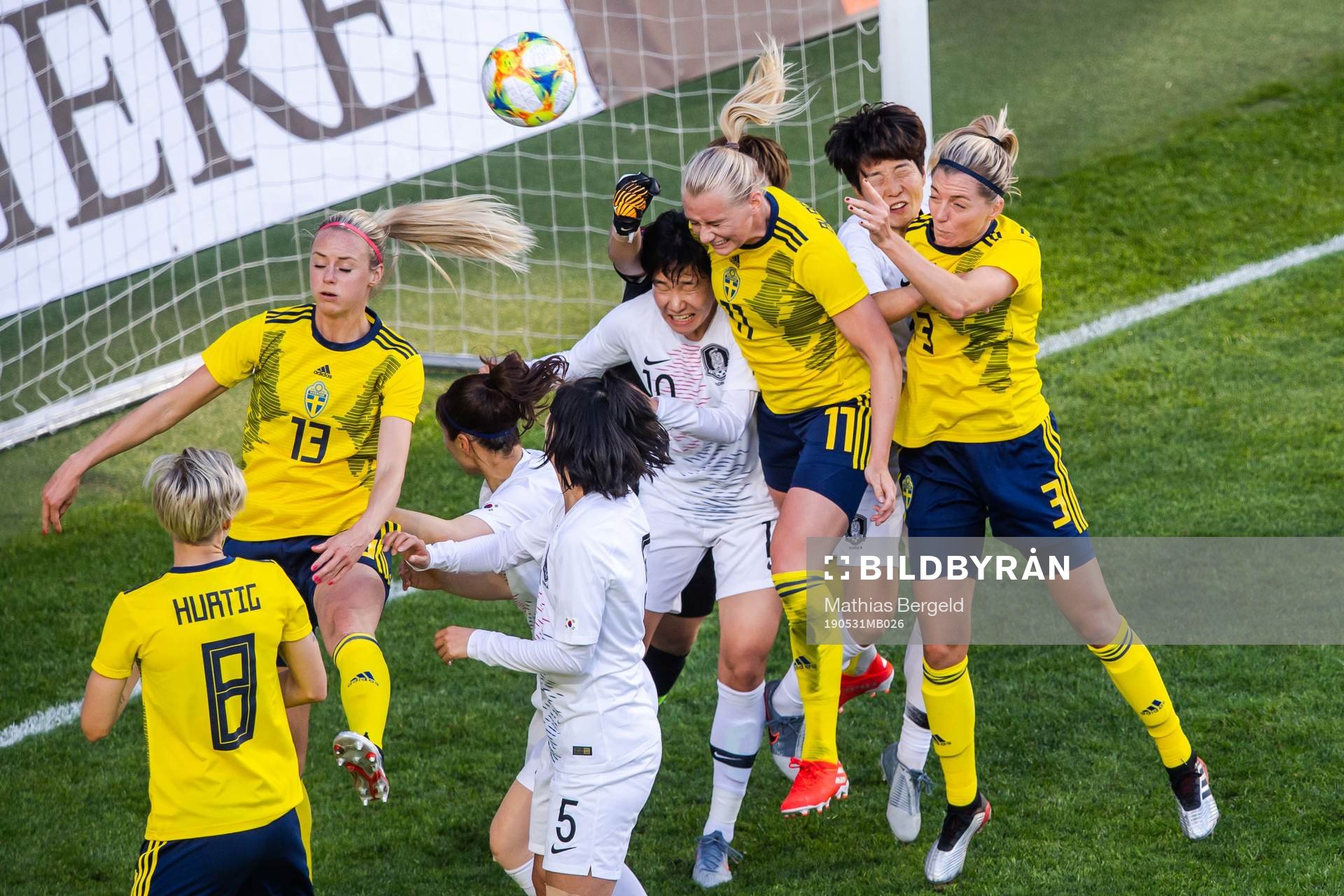 Stina Blackstenius of Sweden scores the later disallowed