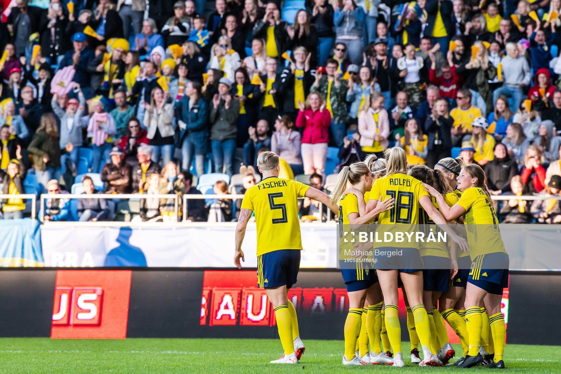 Madelen Janogy of Sweden celebrate with teammates