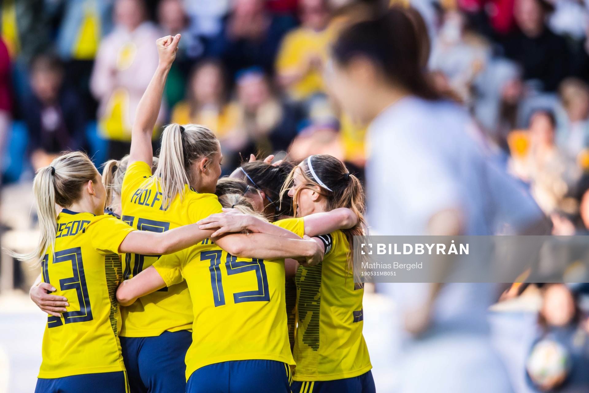 Madelen Janogy of Sweden celebrate with teammates