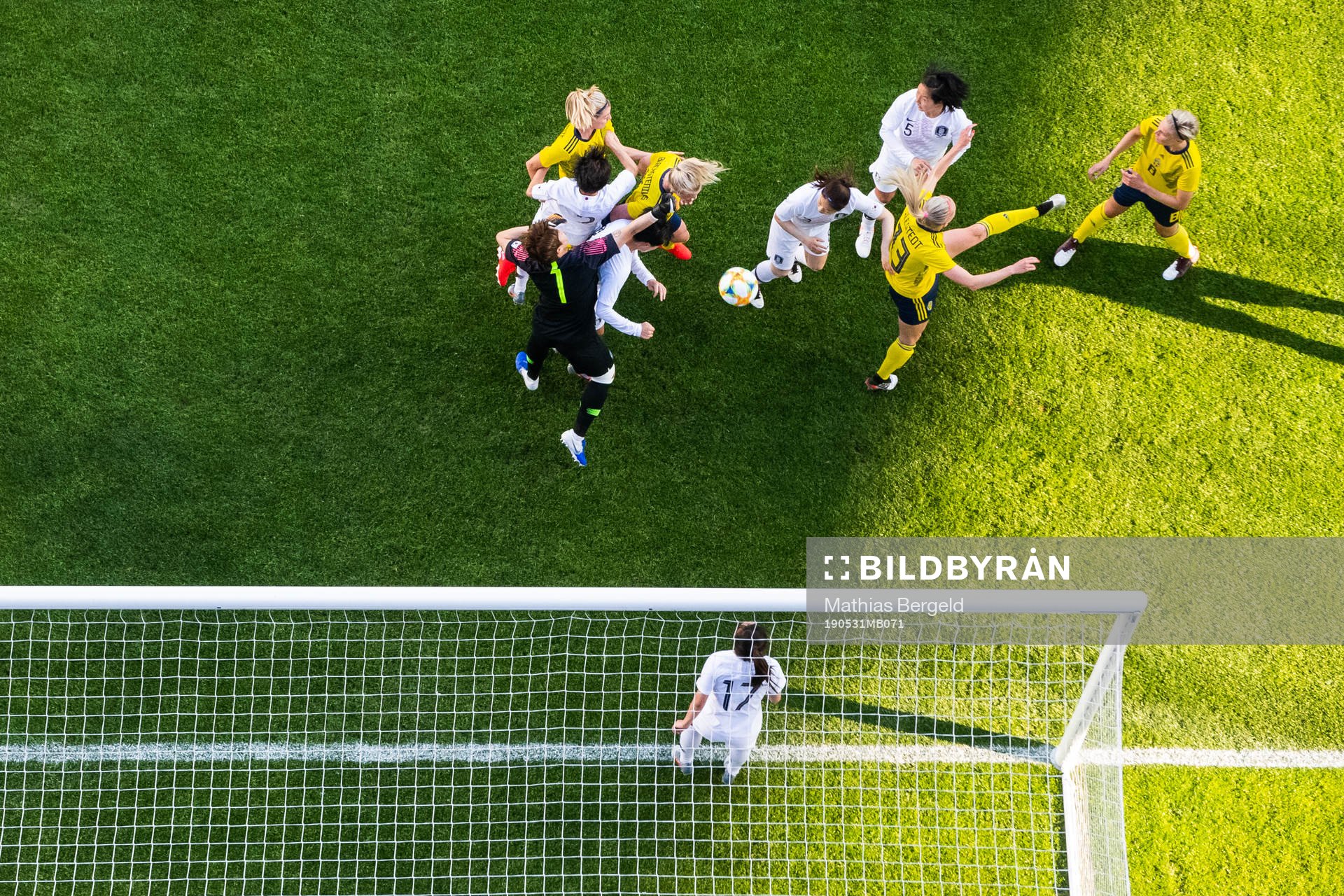 Stina Blackstenius of Sweden is denied a goal when referee