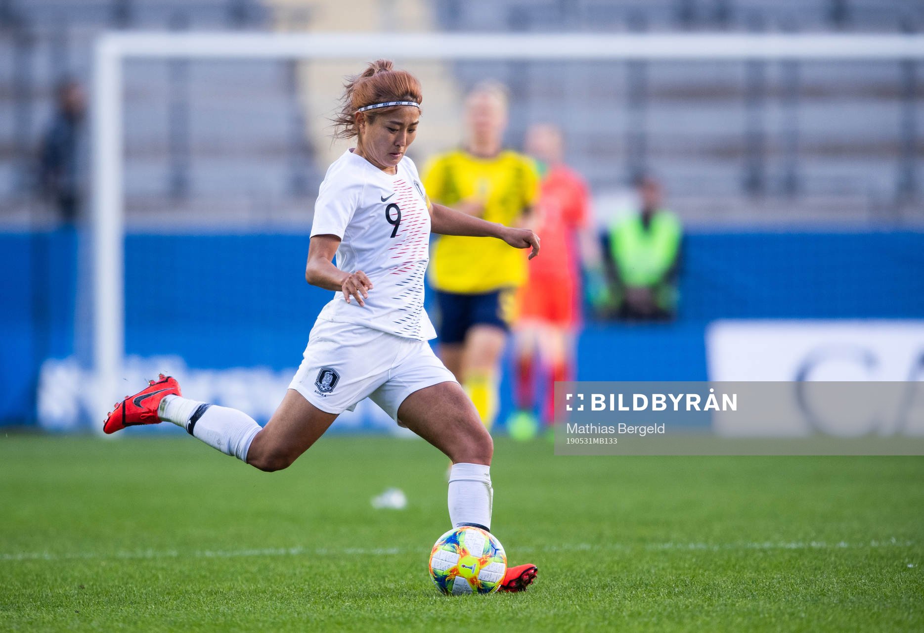 Mira Moon of South Korea during the women's international friendly football match between Sweden and South Korea on may 31, 2019 in Gothenburg.