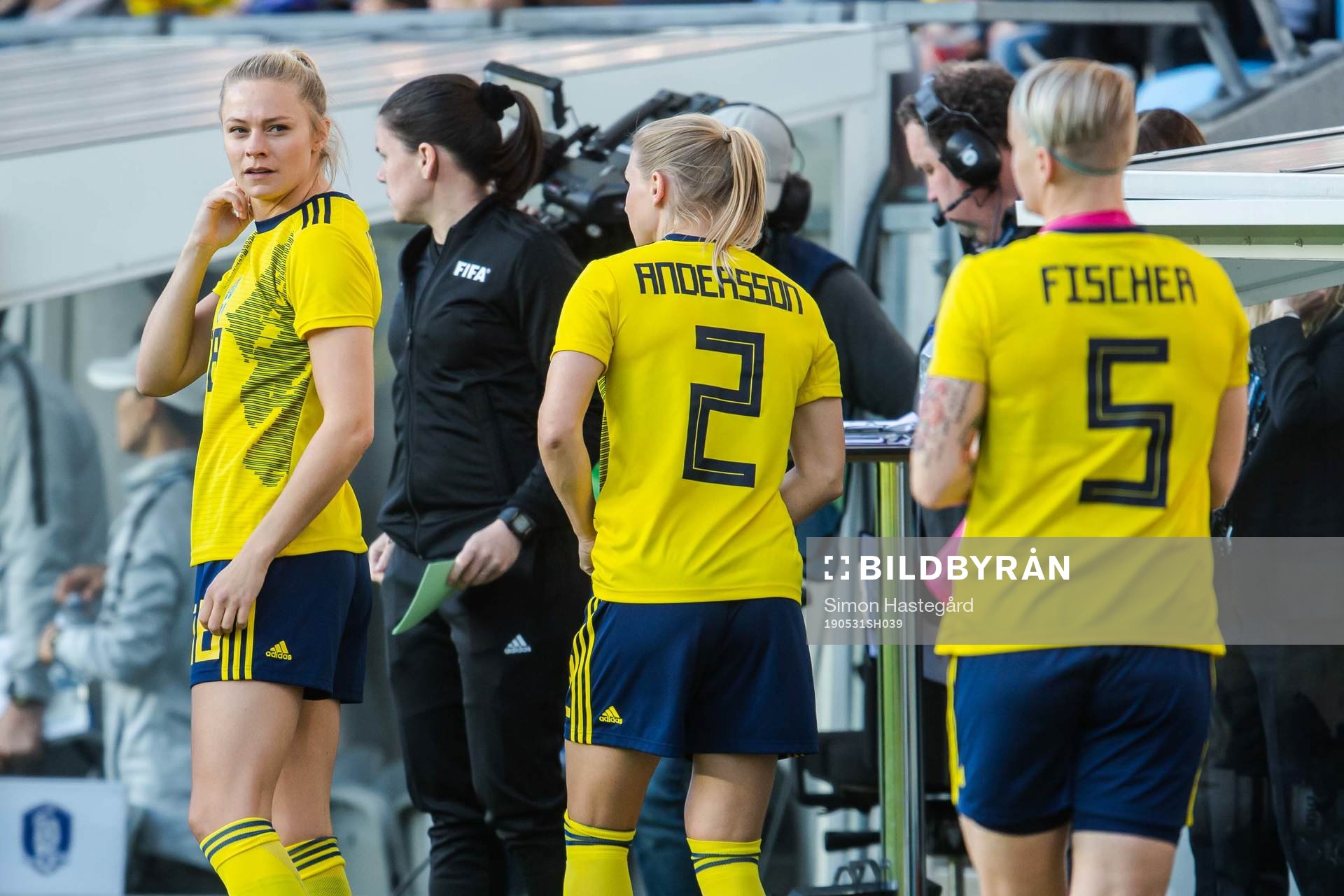 Fridolina Rolfö, Jonna Andersson and Nilla Fischer of