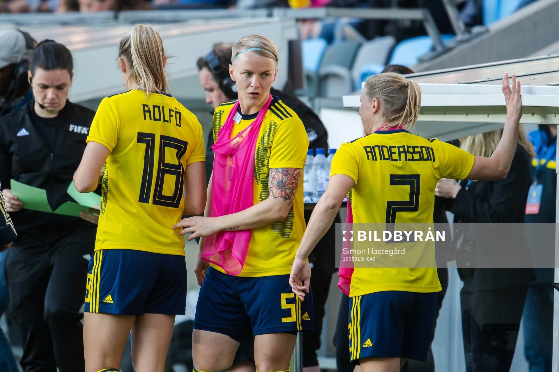 Fridolina Rolfö, Nilla Fischer and Jonna Andersson of