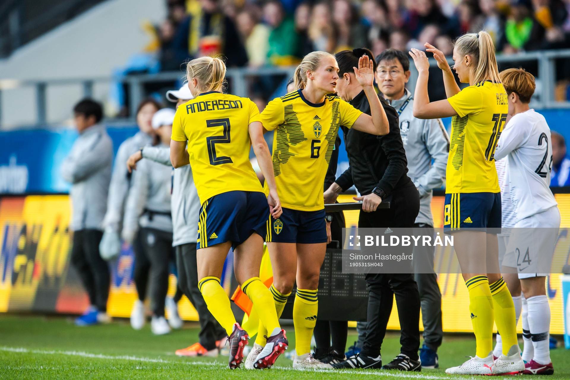 Magdalena Eriksson changes with Jonna Andersson and