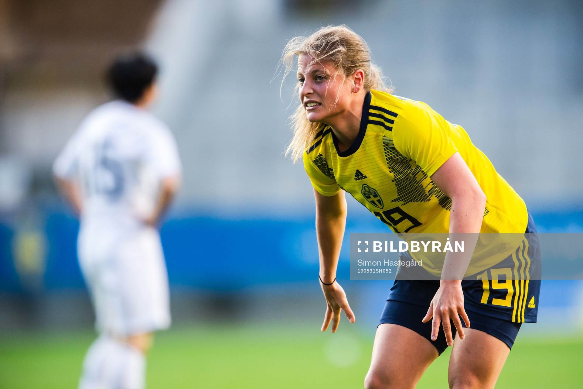 Anna Anvegård of Sweden in pain