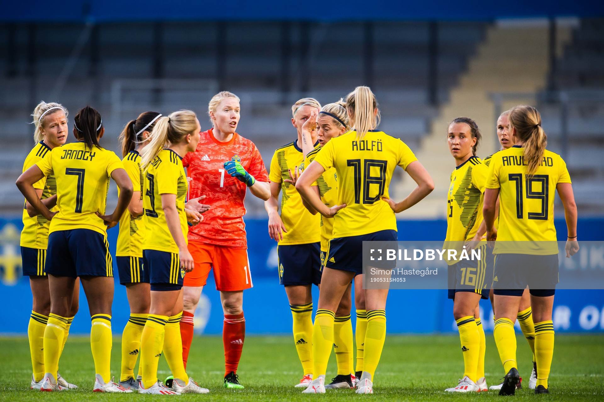 Madelen Janogy, Elin Rubensson, goalkeeper Hedvig Lindahl,