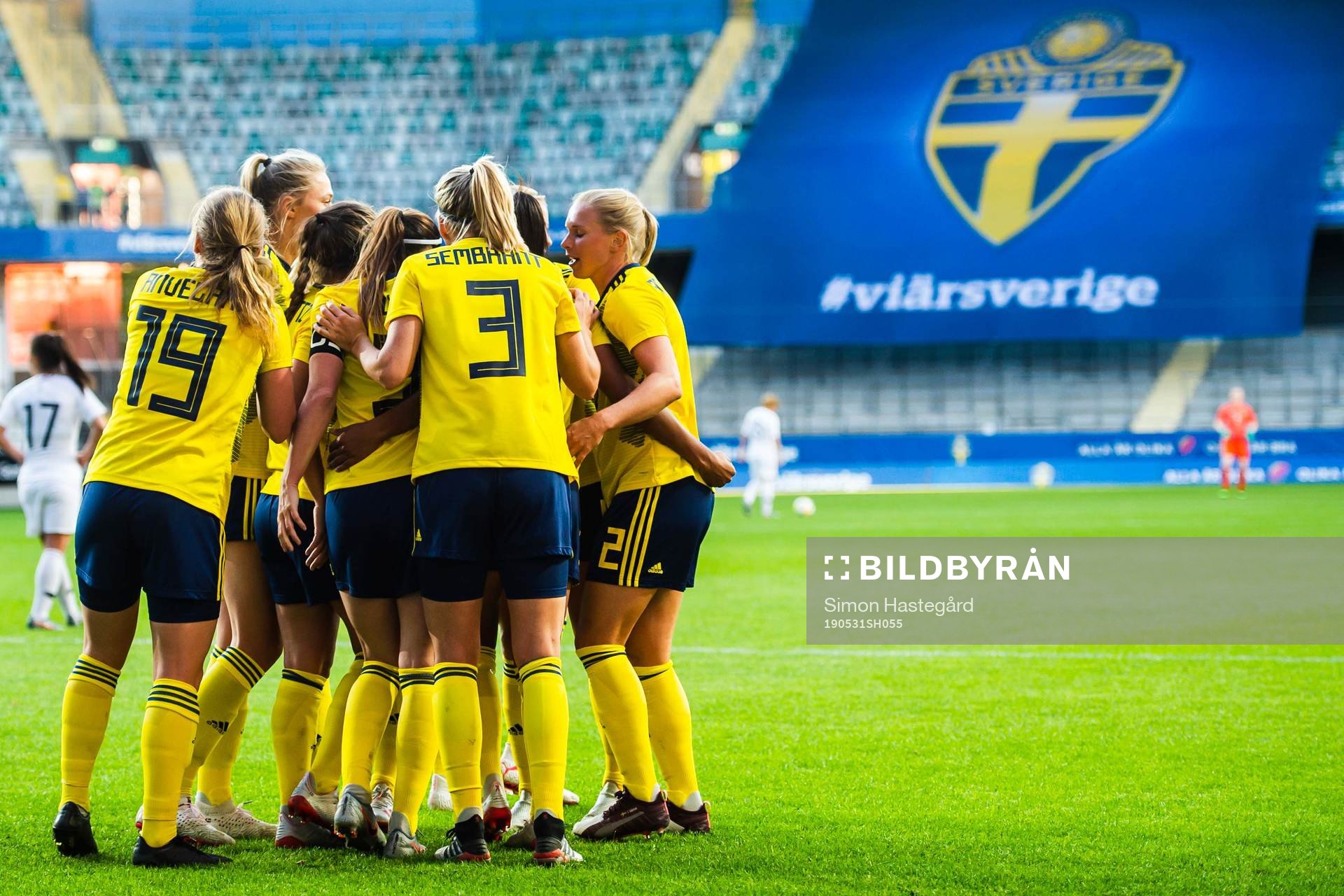 Madelen Janogy of Sweden celebrate with teammates