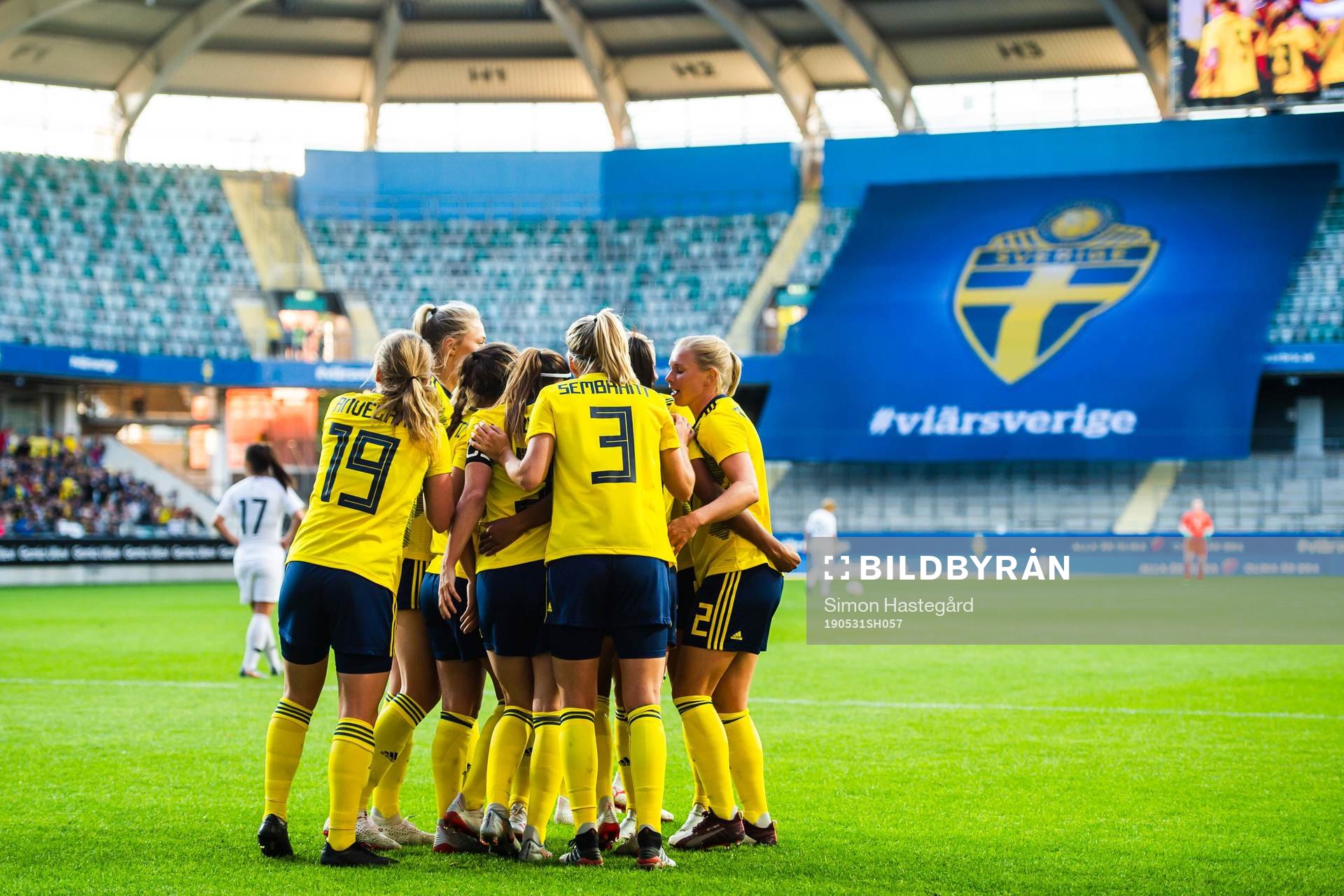 Madelen Janogy of Sweden celebrate with teammates