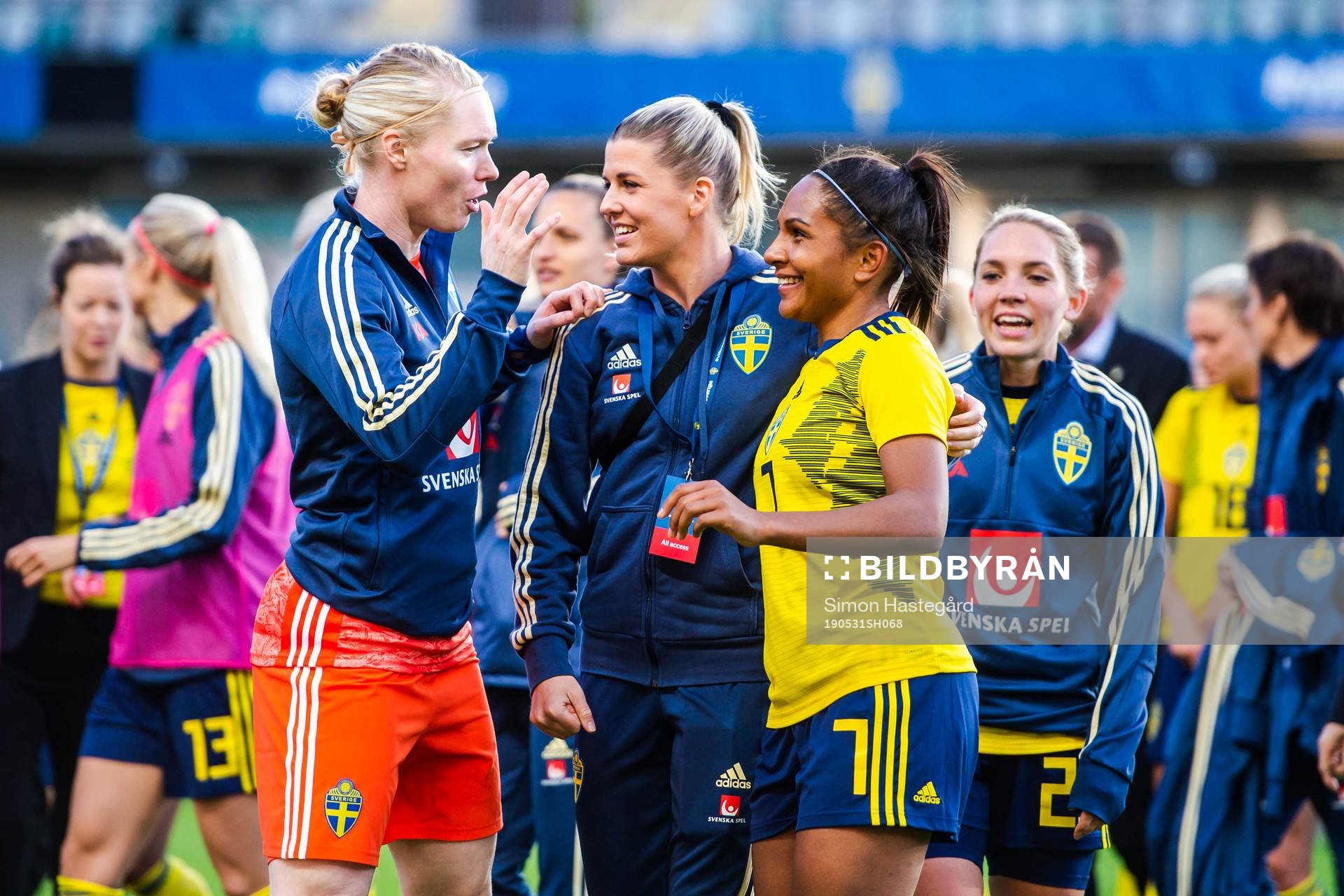 Goalkeeper Hedvig Lindahl, Olivia Schough and Madelen