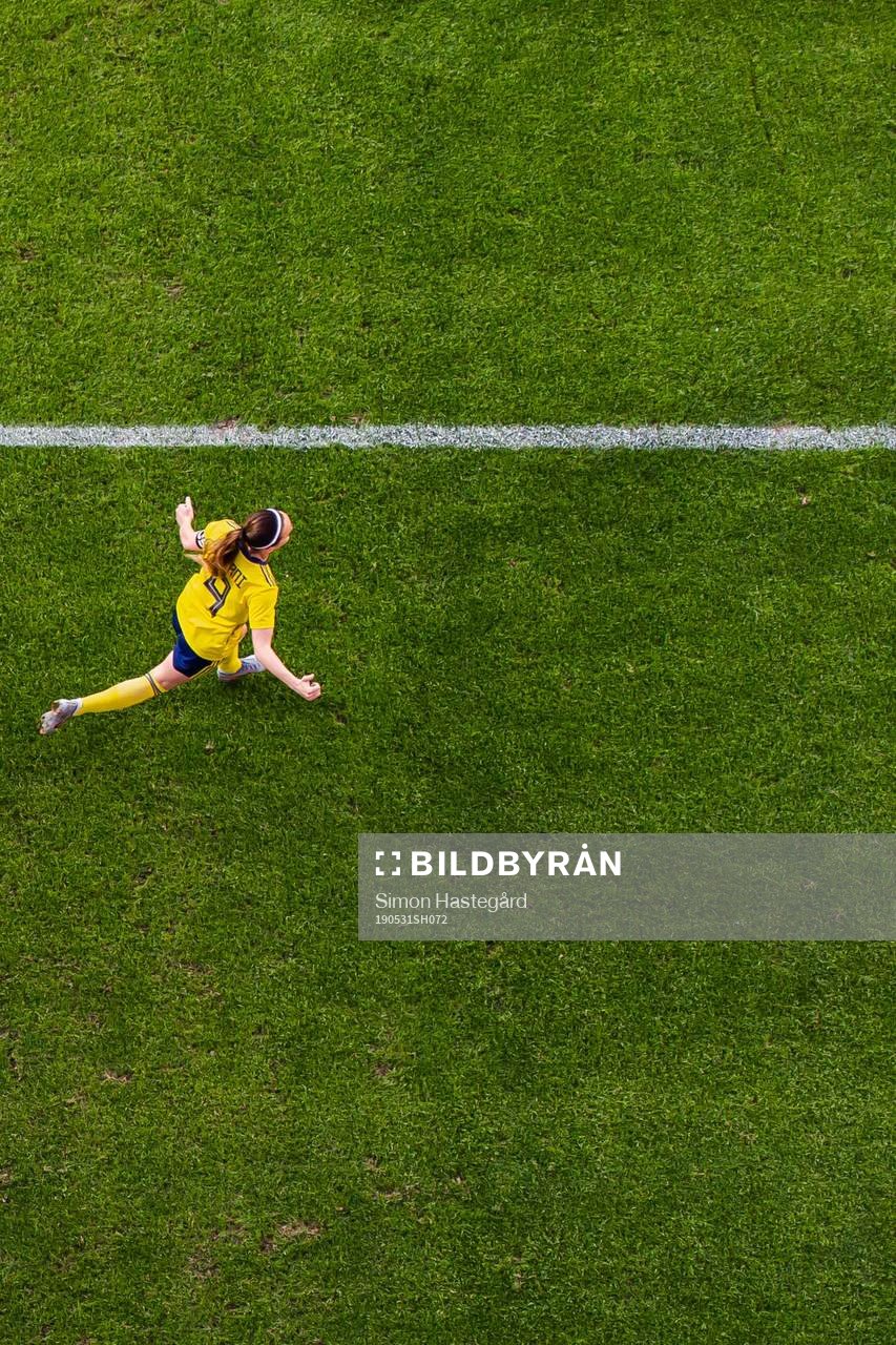 Kosovare Asllani of Sweden after 1-0 by Madelen Janogy (not in picture) during the women’s international friendly football match between Sweden and South Korea on May 31, 2019 in Gothenburg.