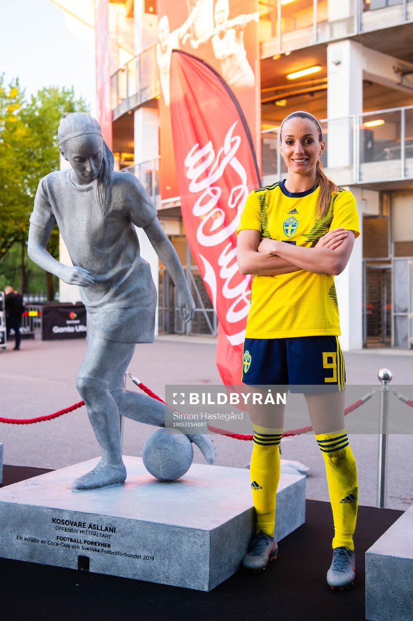 Kosovare Asllani of Sweden poses for a portrait next to a
