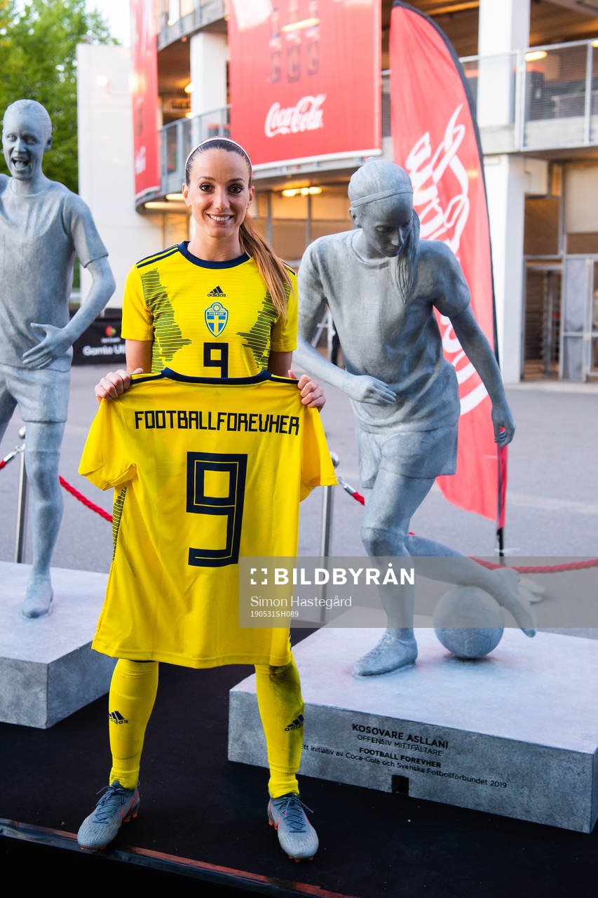 Kosovare Asllani of Sweden poses for a portrait next to a