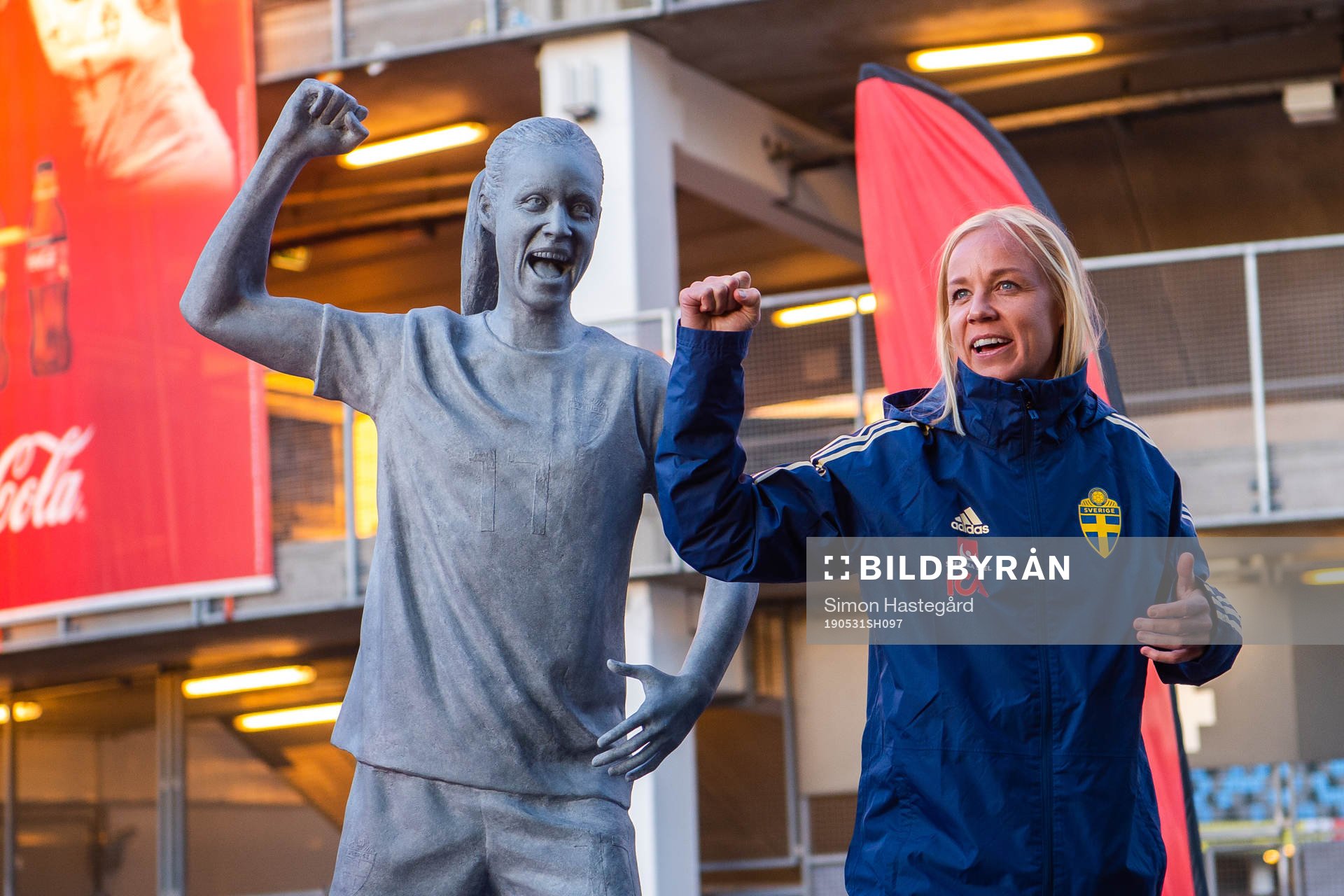Caroline Seger of Sweden poses for a portrait next to her