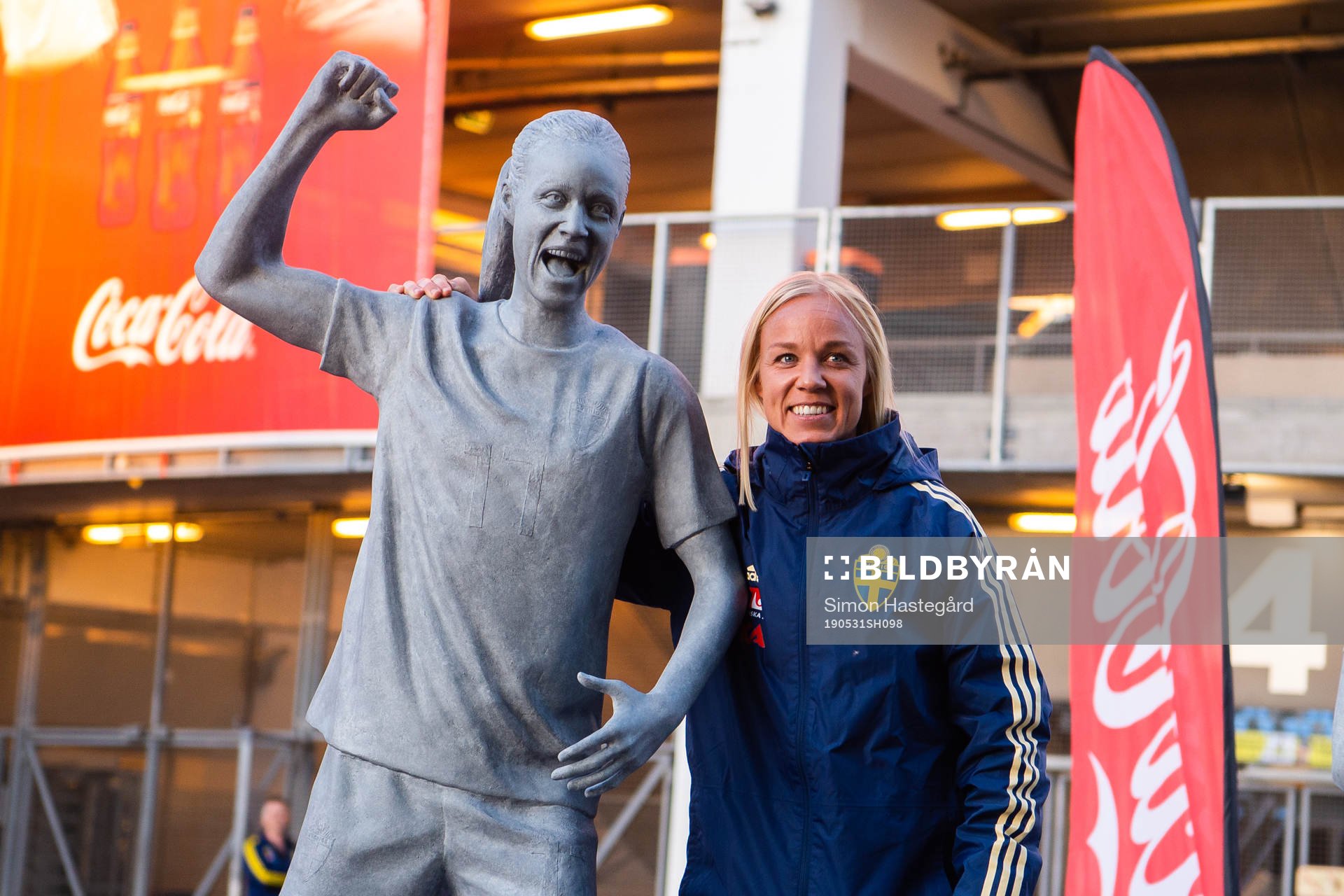 Caroline Seger of Sweden poses for a portrait next to her