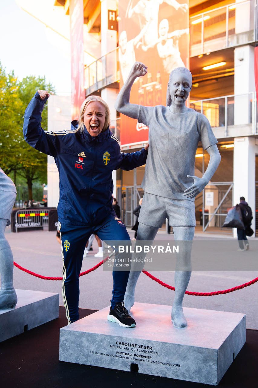 Caroline Seger of Sweden poses for a portrait next to her