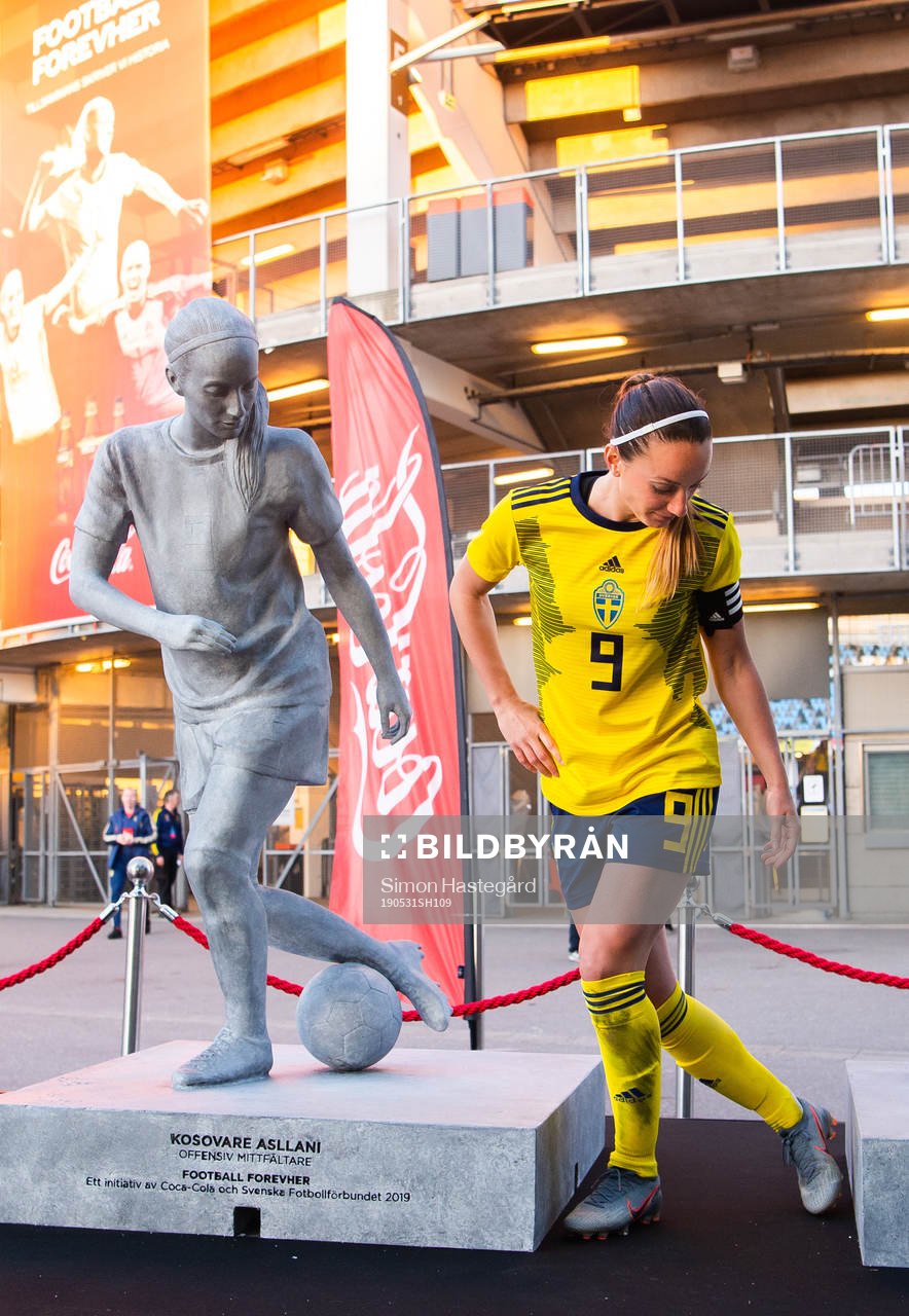 Kosovare Asllani of Sweden poses for a portrait next to her