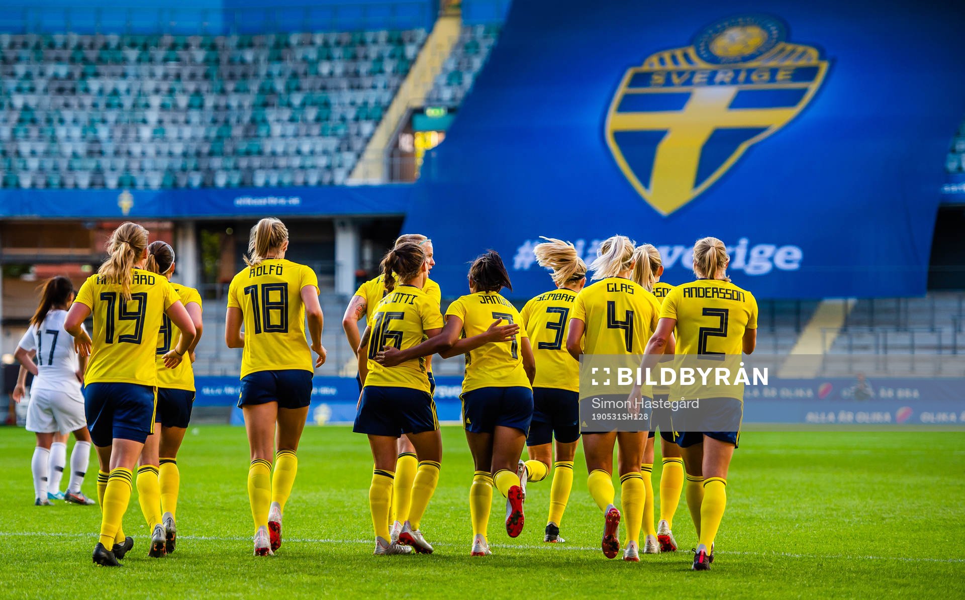 Madelen Janogy of Sweden celebrates with teammates