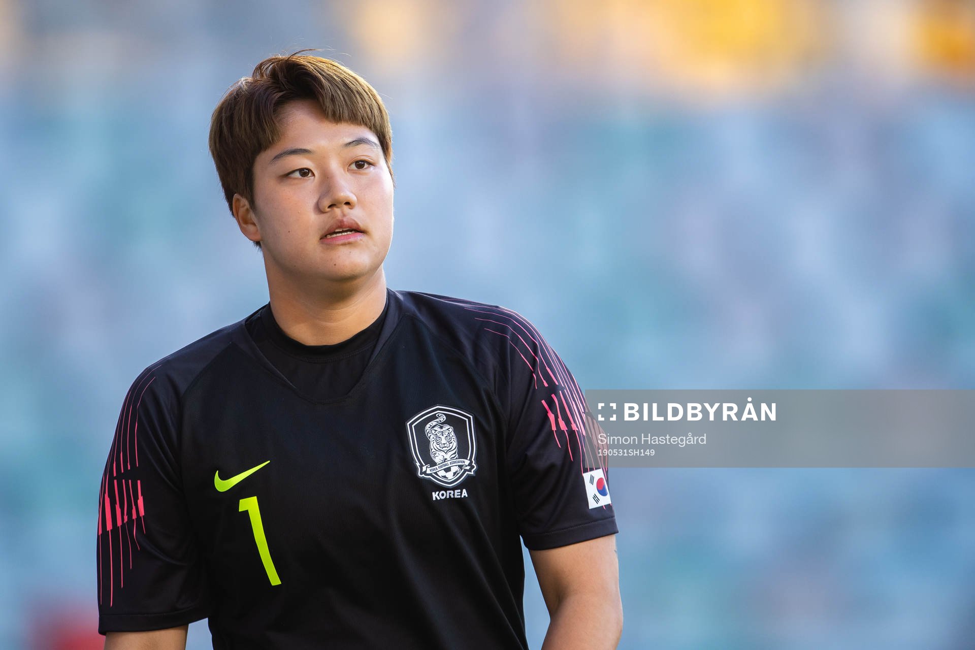 Goalkeeper Gaae Kang of South Korea